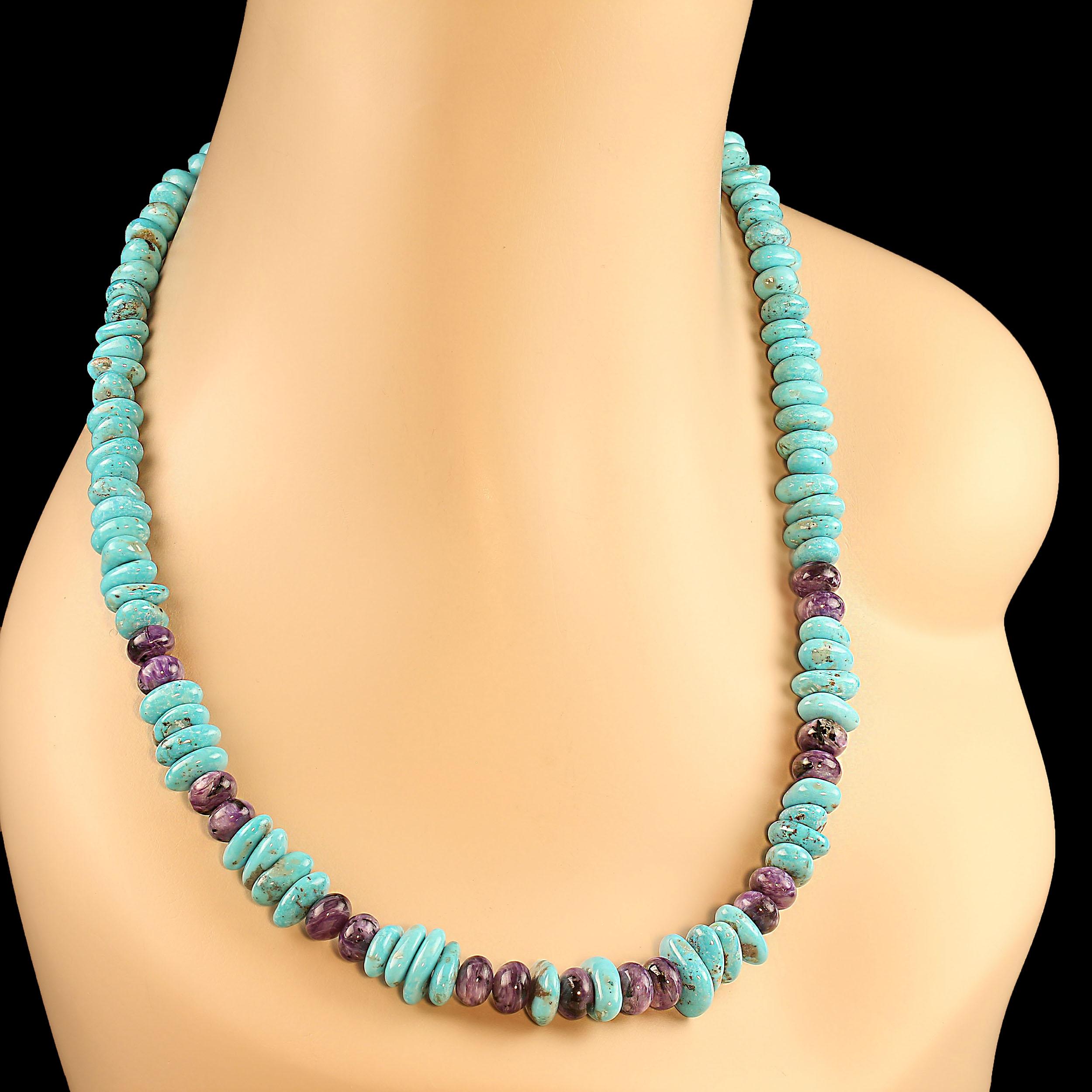 Collana AJD Nacozari in turchese con accenti di charoite viola in vendita 3
