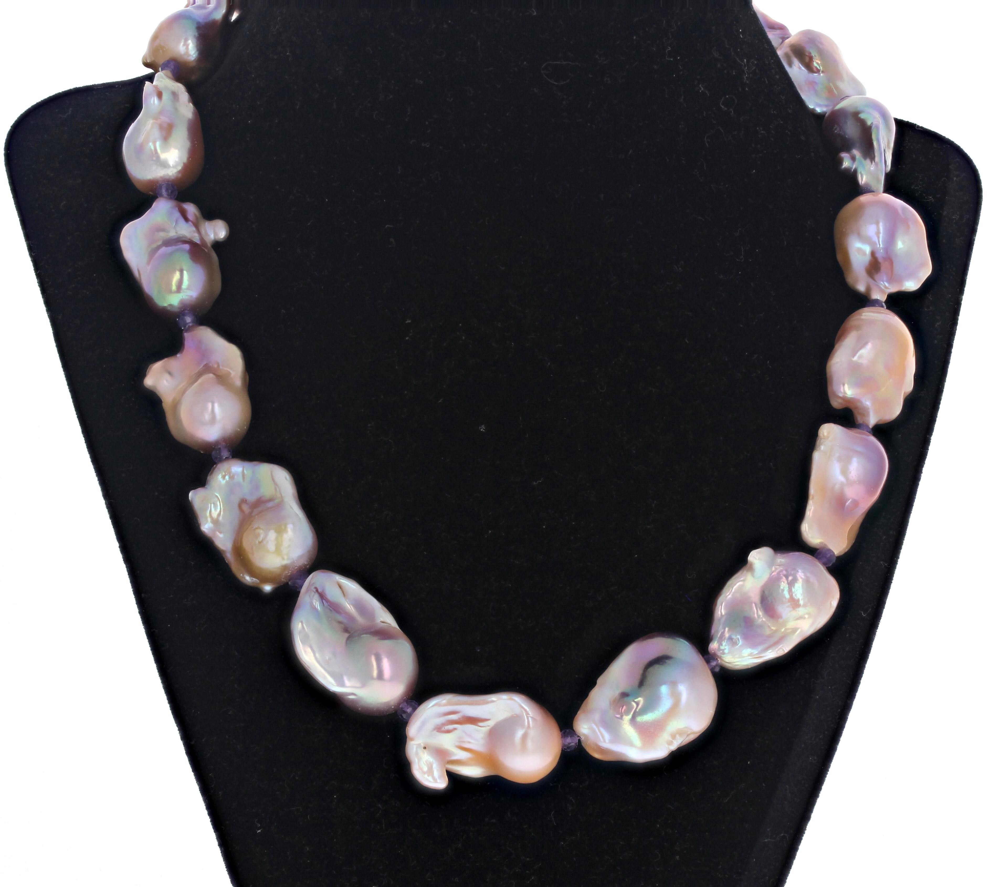 Mixed Cut AJD Natural Colored Beautiful Pinky REAL Baroque Pearls 19