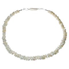 AJD Necklace of Glowing Center Drilled Iridescent Coin Pearls