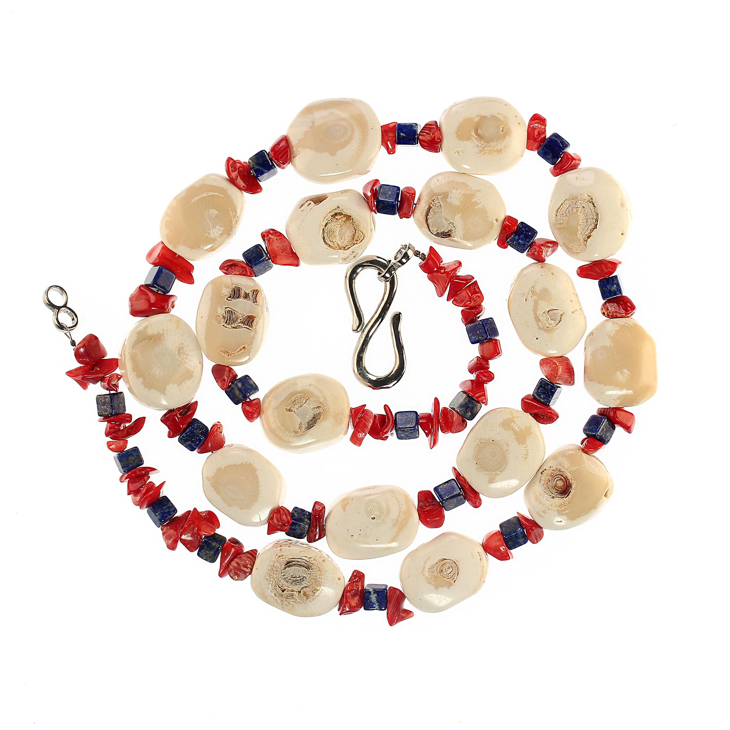 Men's AJD Ode to Red, White, and Blue 32 Inch Necklace For Sale