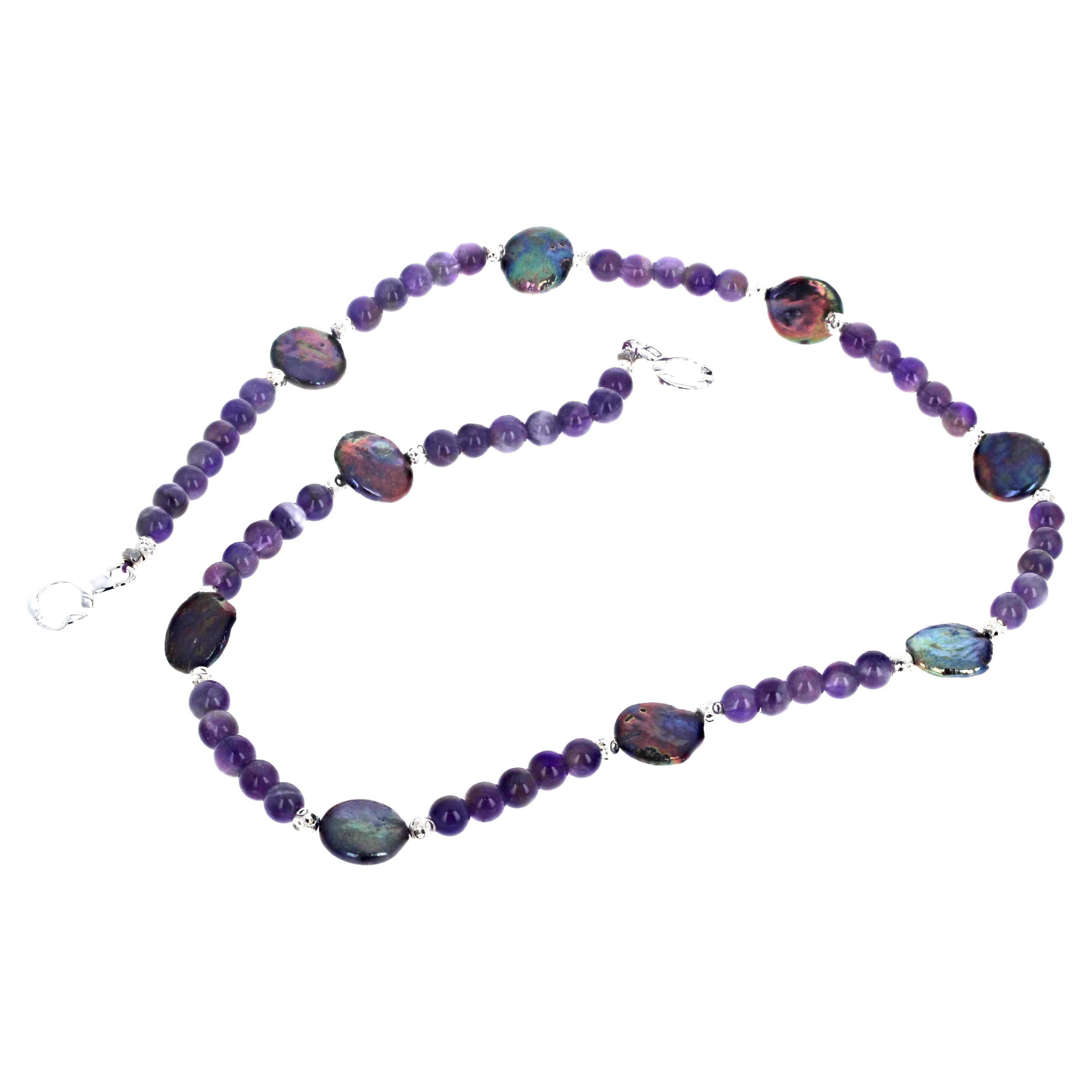 AJD Collier 21" en perles, coquillages et agates