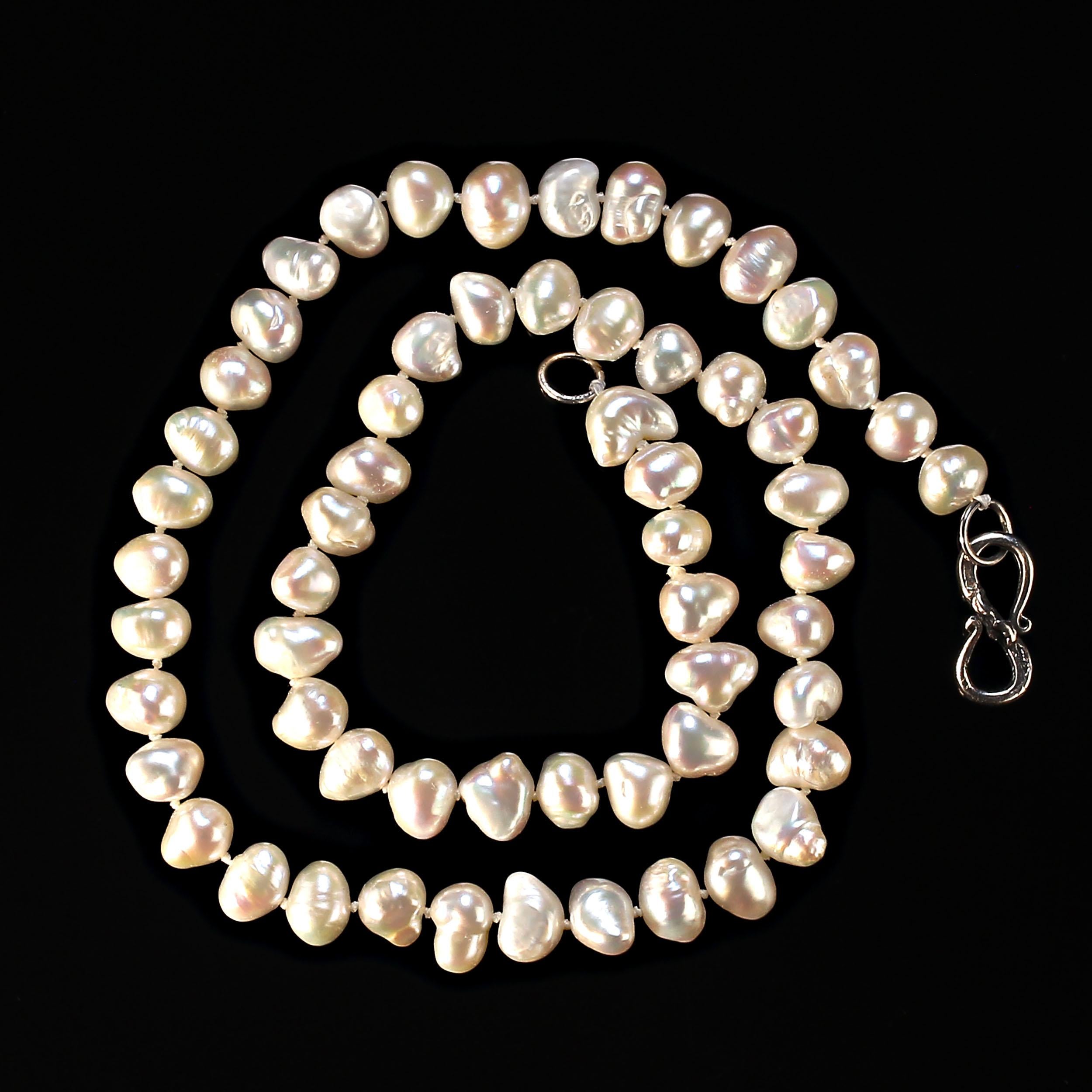 AJD Perfect Pearl 17 Inch creamy white necklace   Perfect Gift! For Sale 1