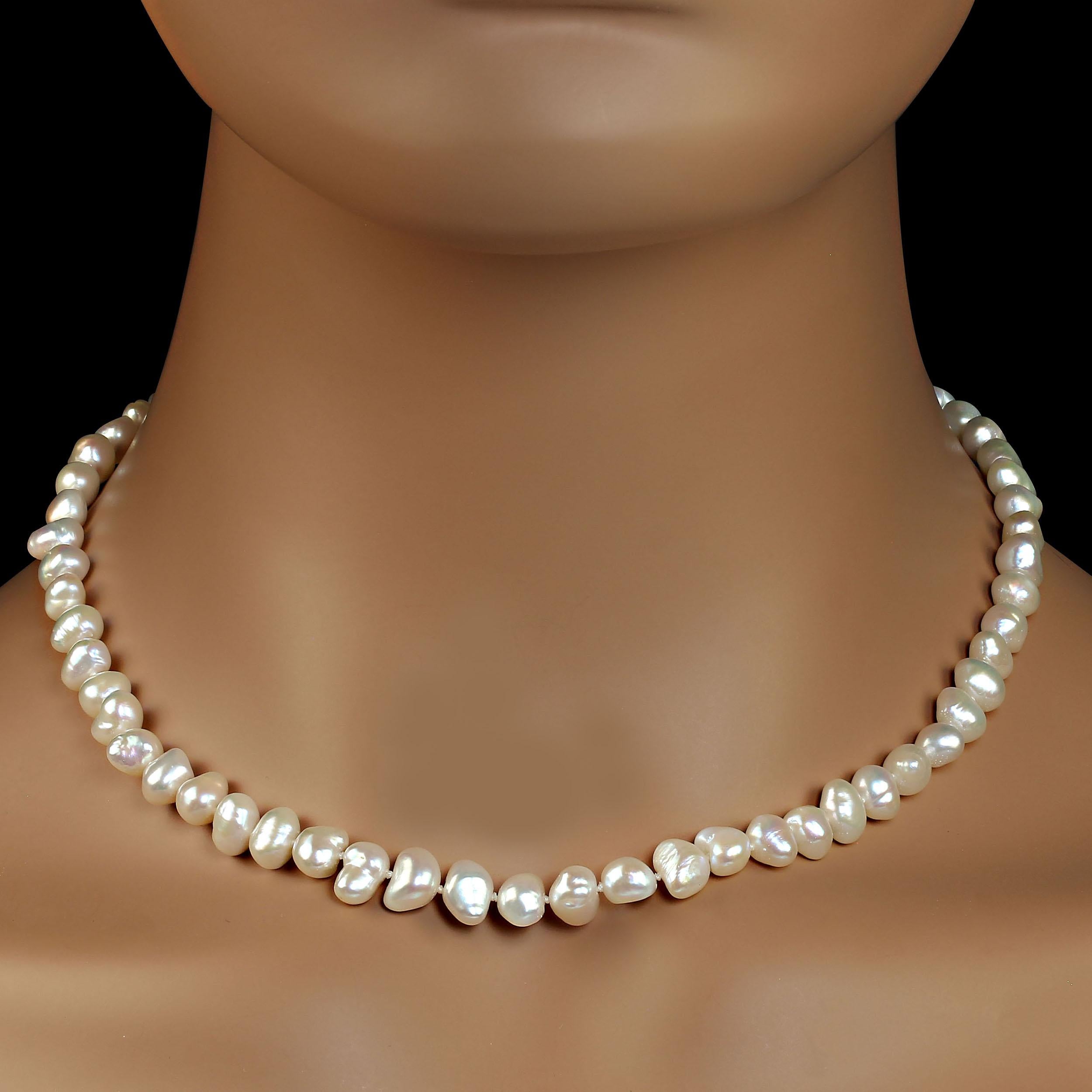 AJD Perfect Pearl 17 Inch creamy white necklace   Perfect Gift! For Sale 2