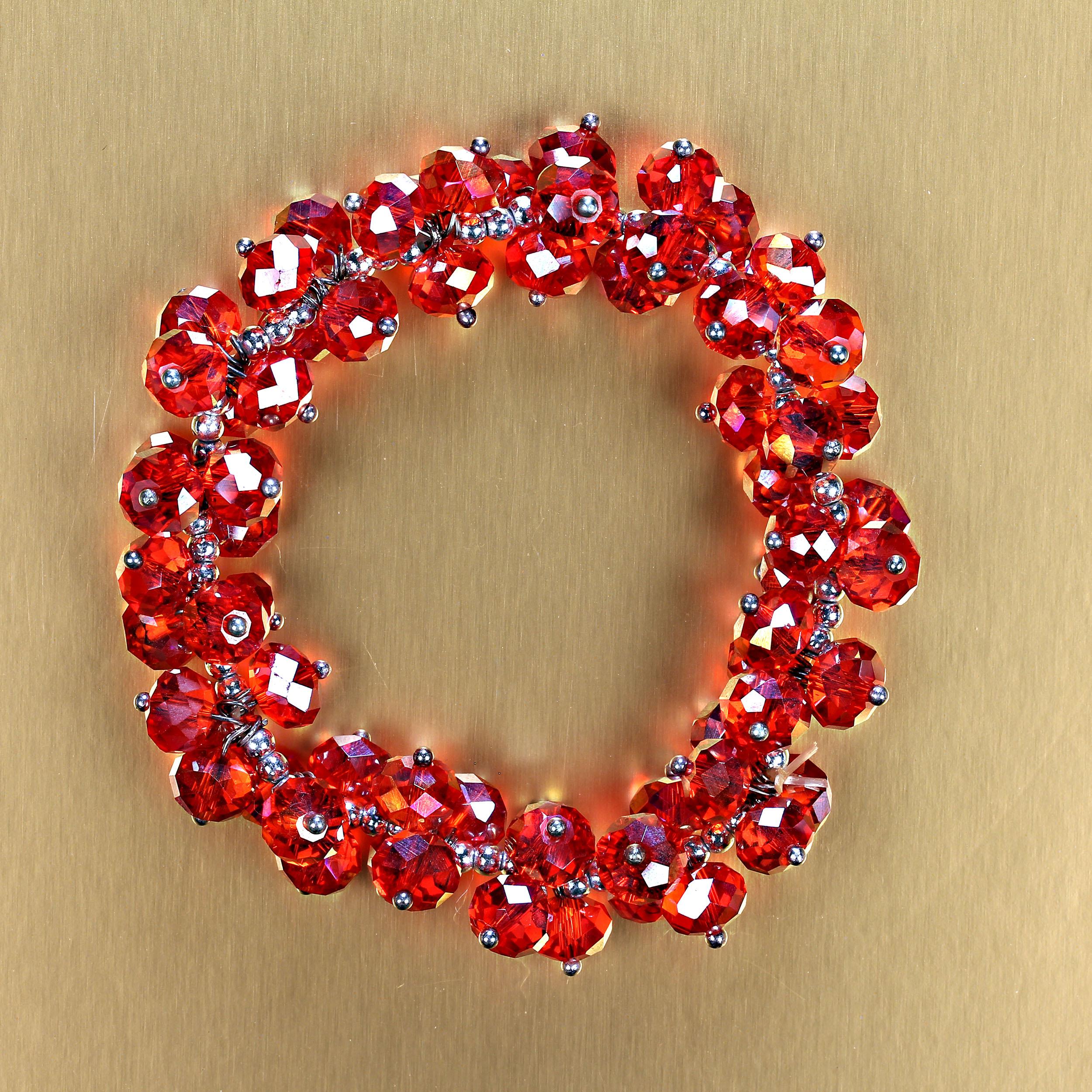 AJD Perfect Sparkly Red Bracelet In New Condition For Sale In Raleigh, NC