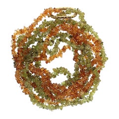 Ajd Peridot and Citrine Polished Chip Eternity Necklace