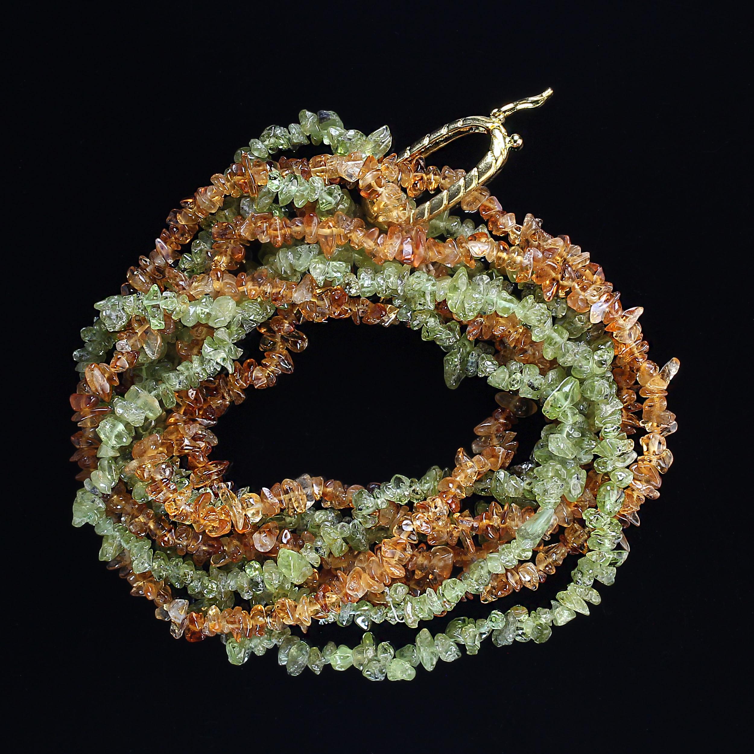 Artigiano Collana Eternity in trucioli lucidi Ajd Peridot and Citrine in vendita