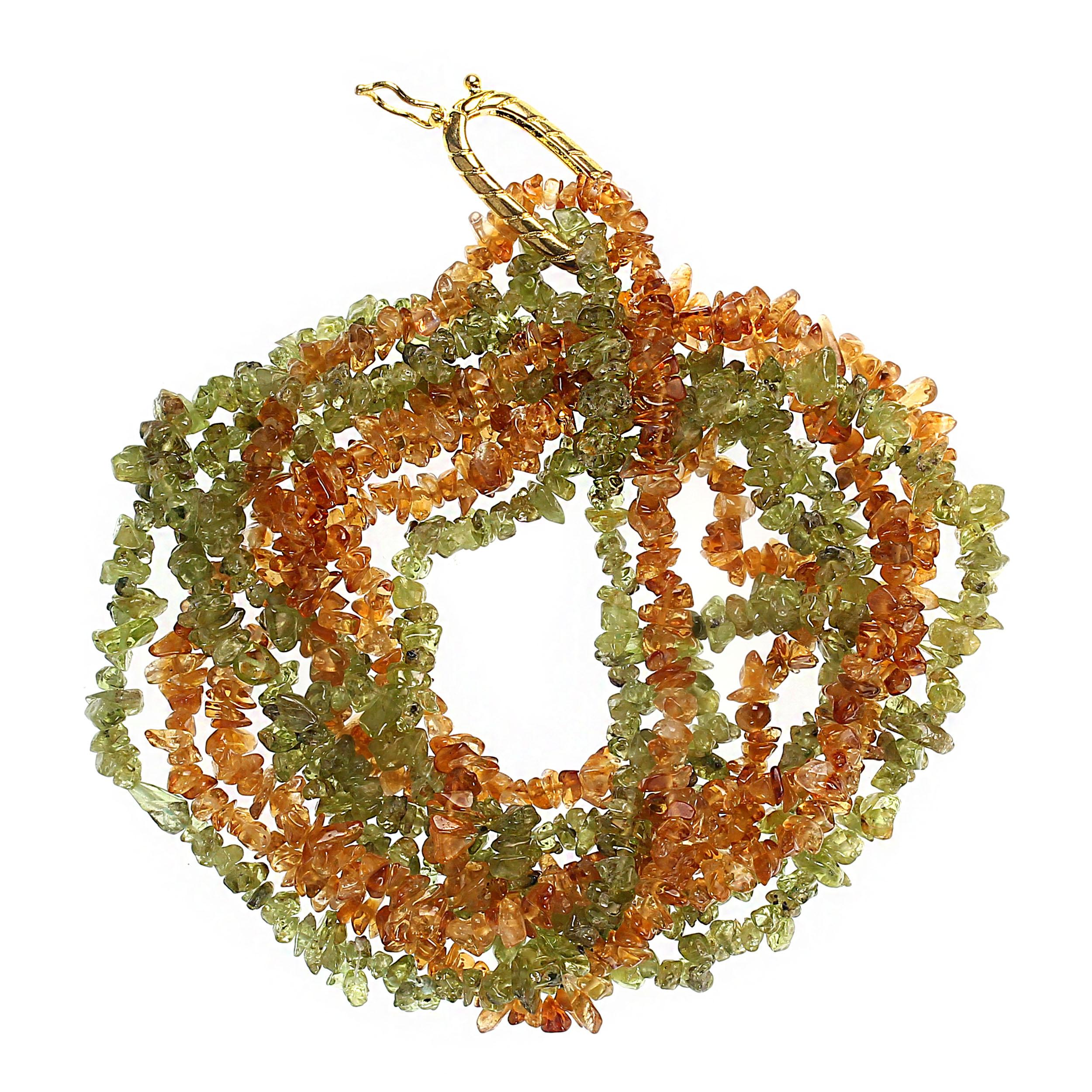 da uomo o donna Collana Eternity in trucioli lucidi Ajd Peridot and Citrine in vendita