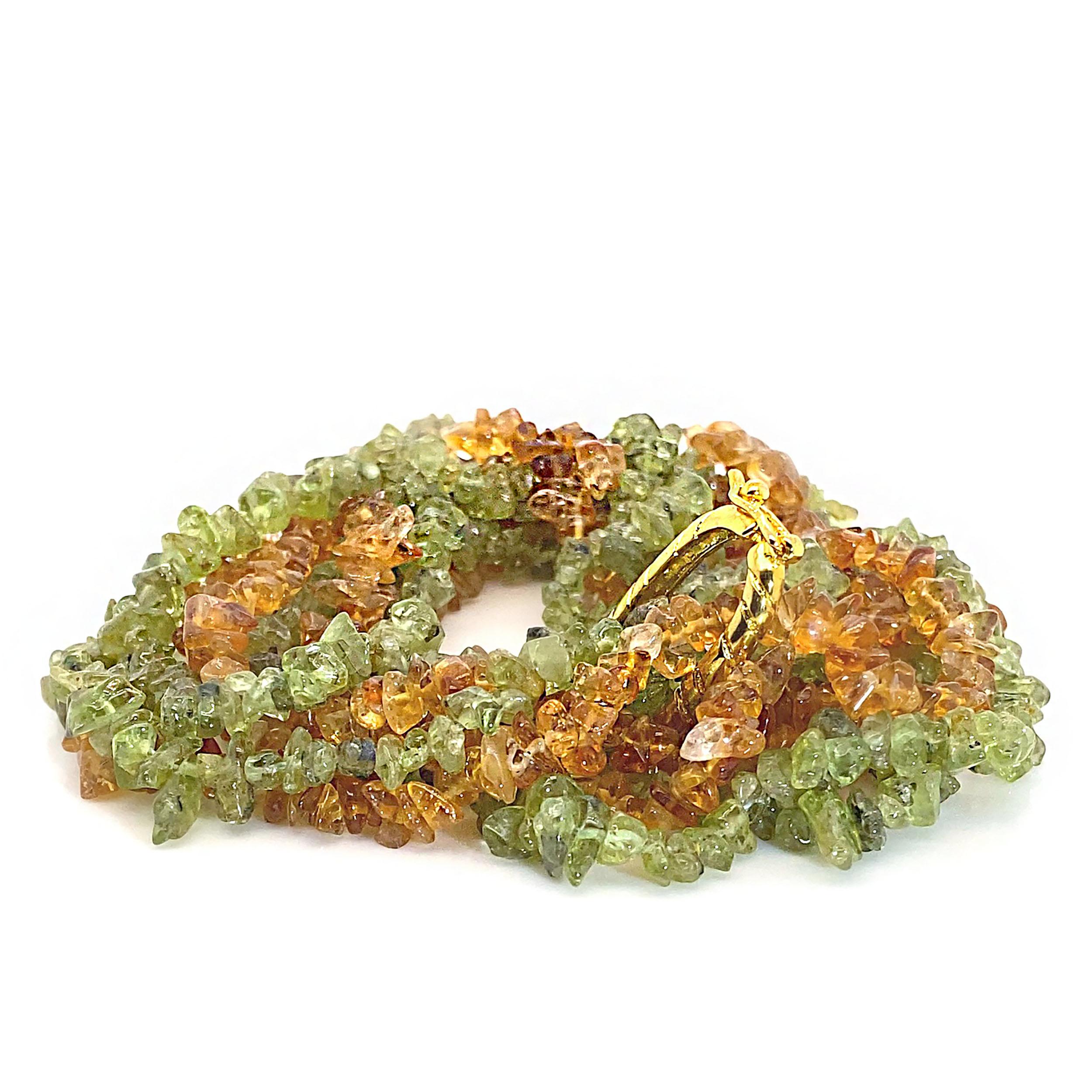 Collana Eternity in trucioli lucidi Ajd Peridot and Citrine in vendita 2