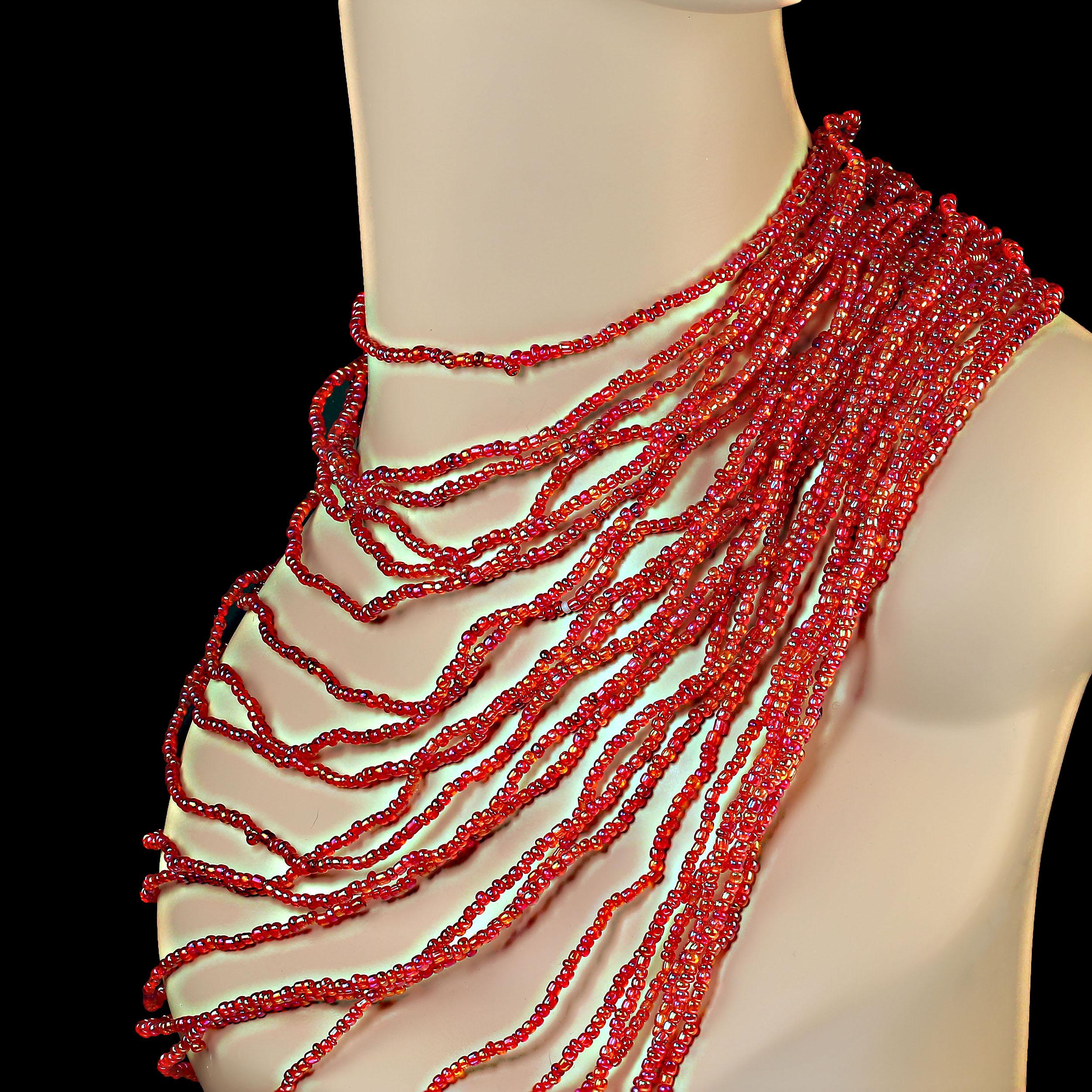 seed bead multi strand necklace