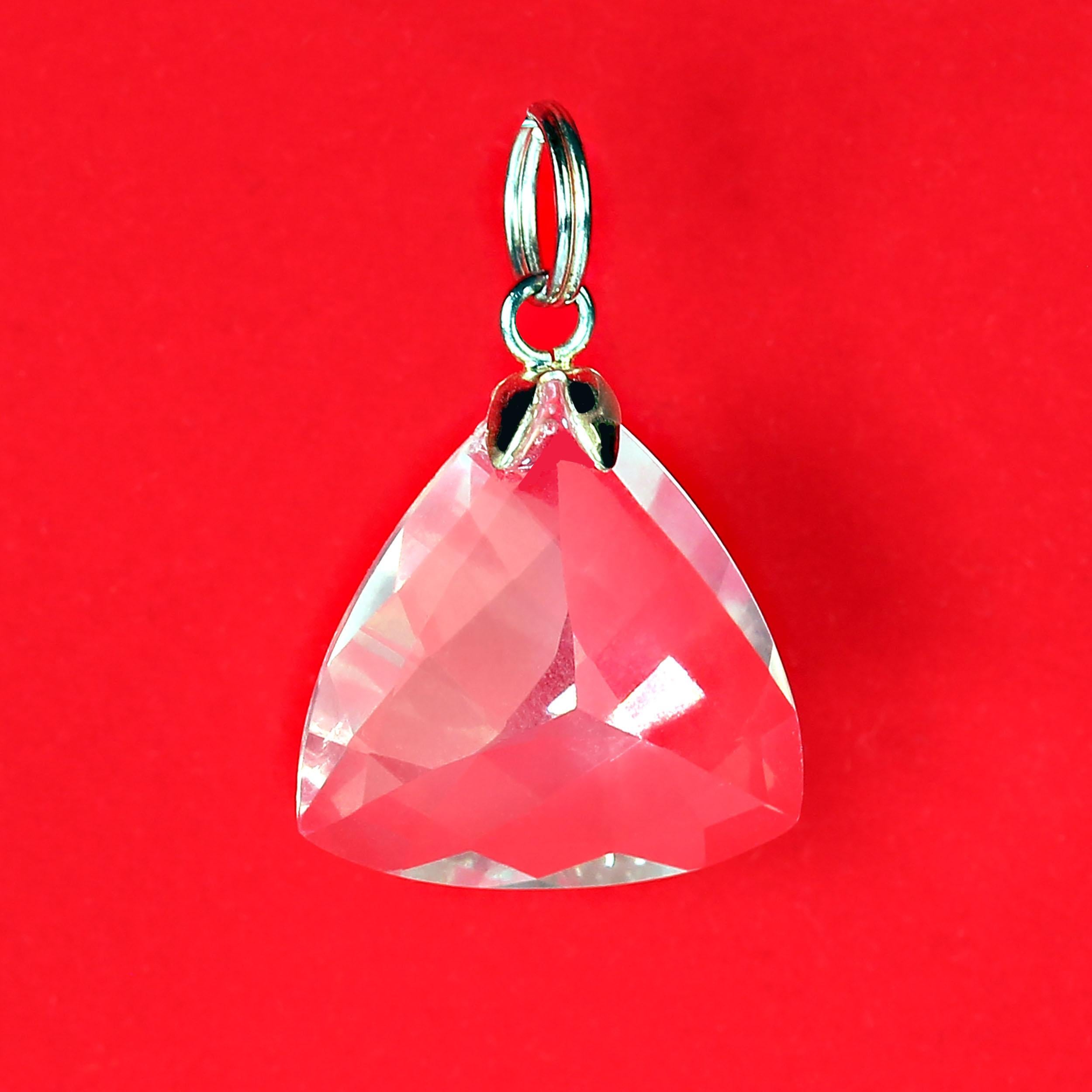 triangle quartz pendant