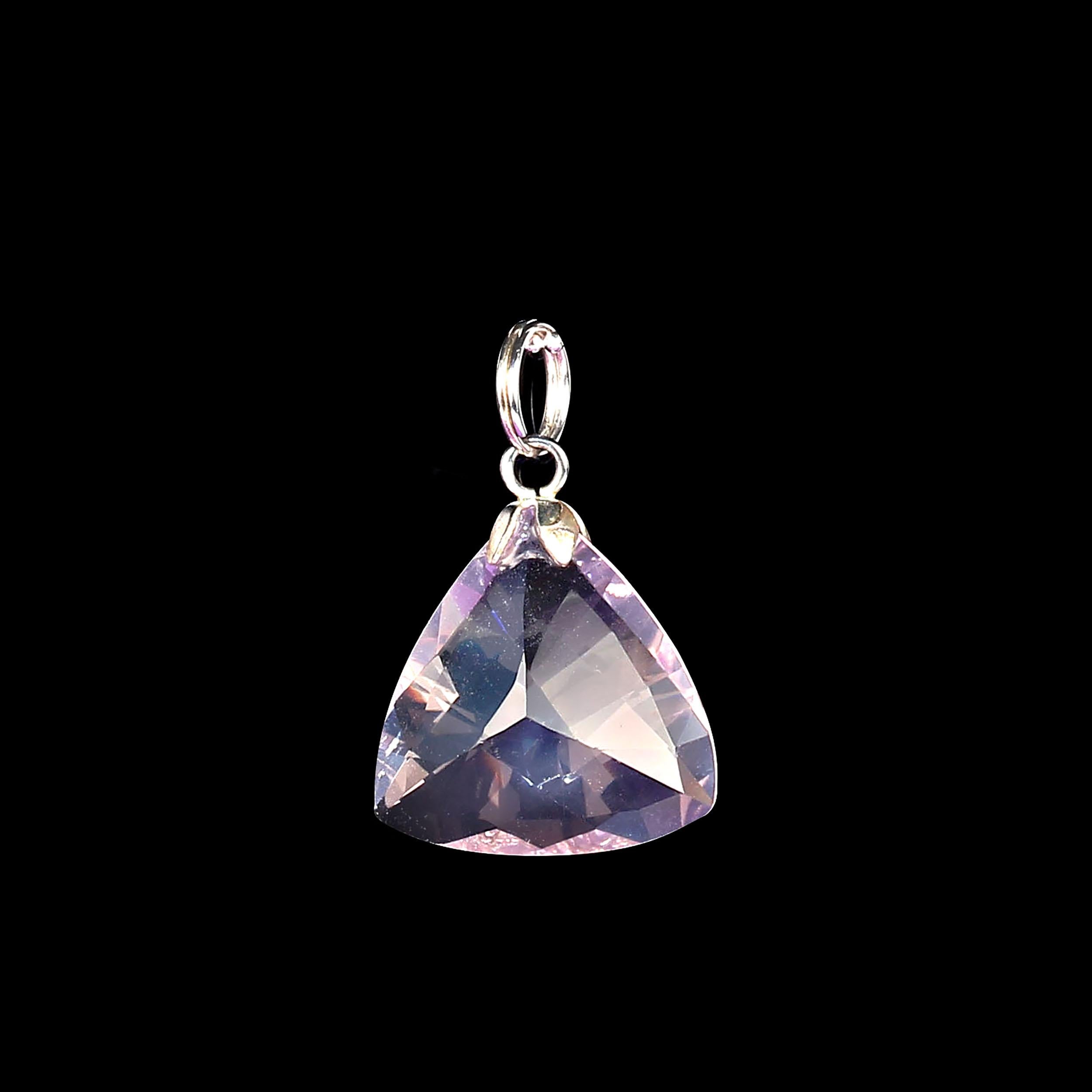 rose quartz triangle pendant