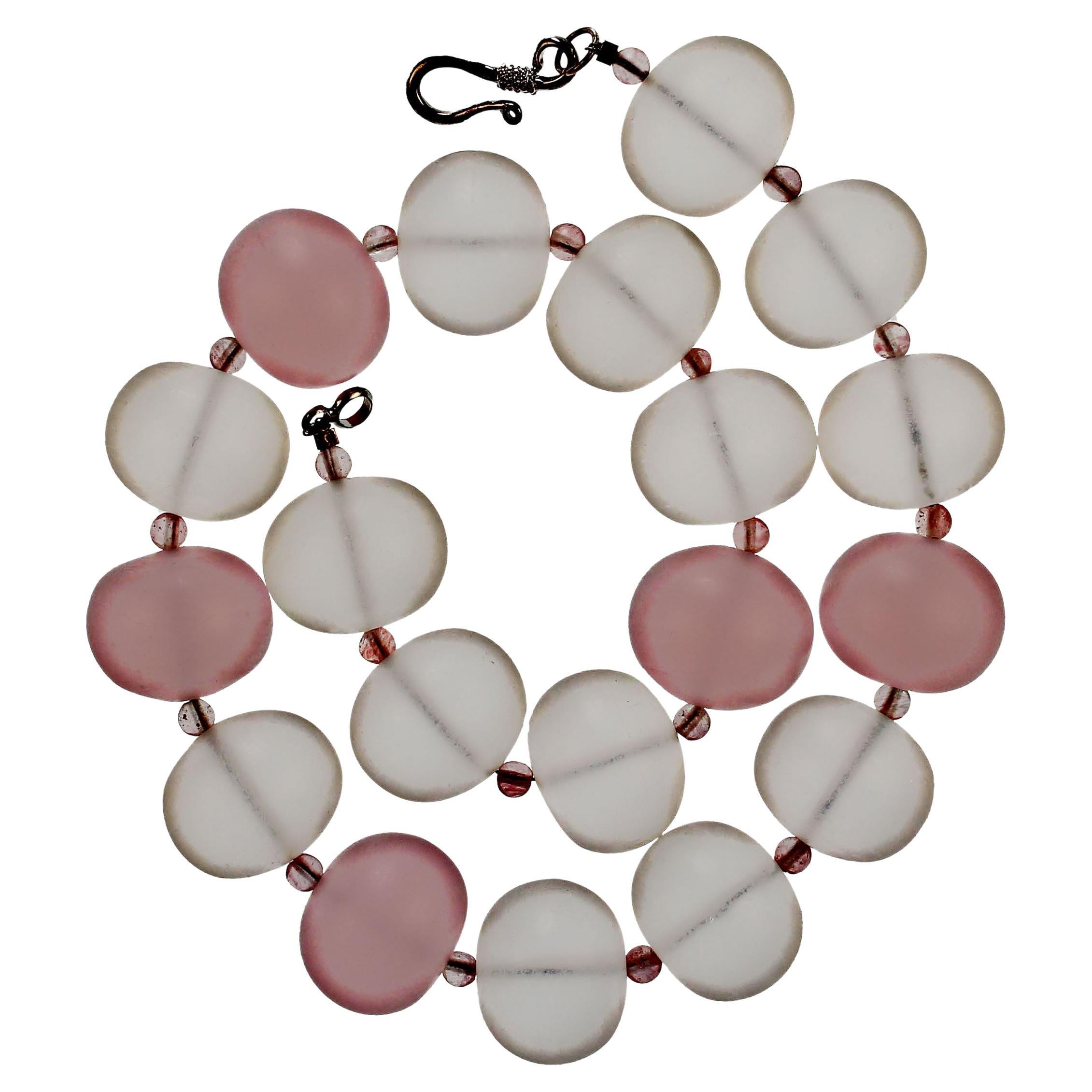   AJD Quartz Crystal and Rose Quartz Chunky Necklace