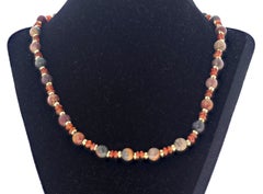 AJD Real Agate and Small Carnelian 19" Necklace