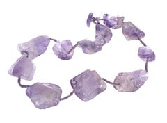 Real Amethyst Gemstone Rock 21 1/2" Necklace