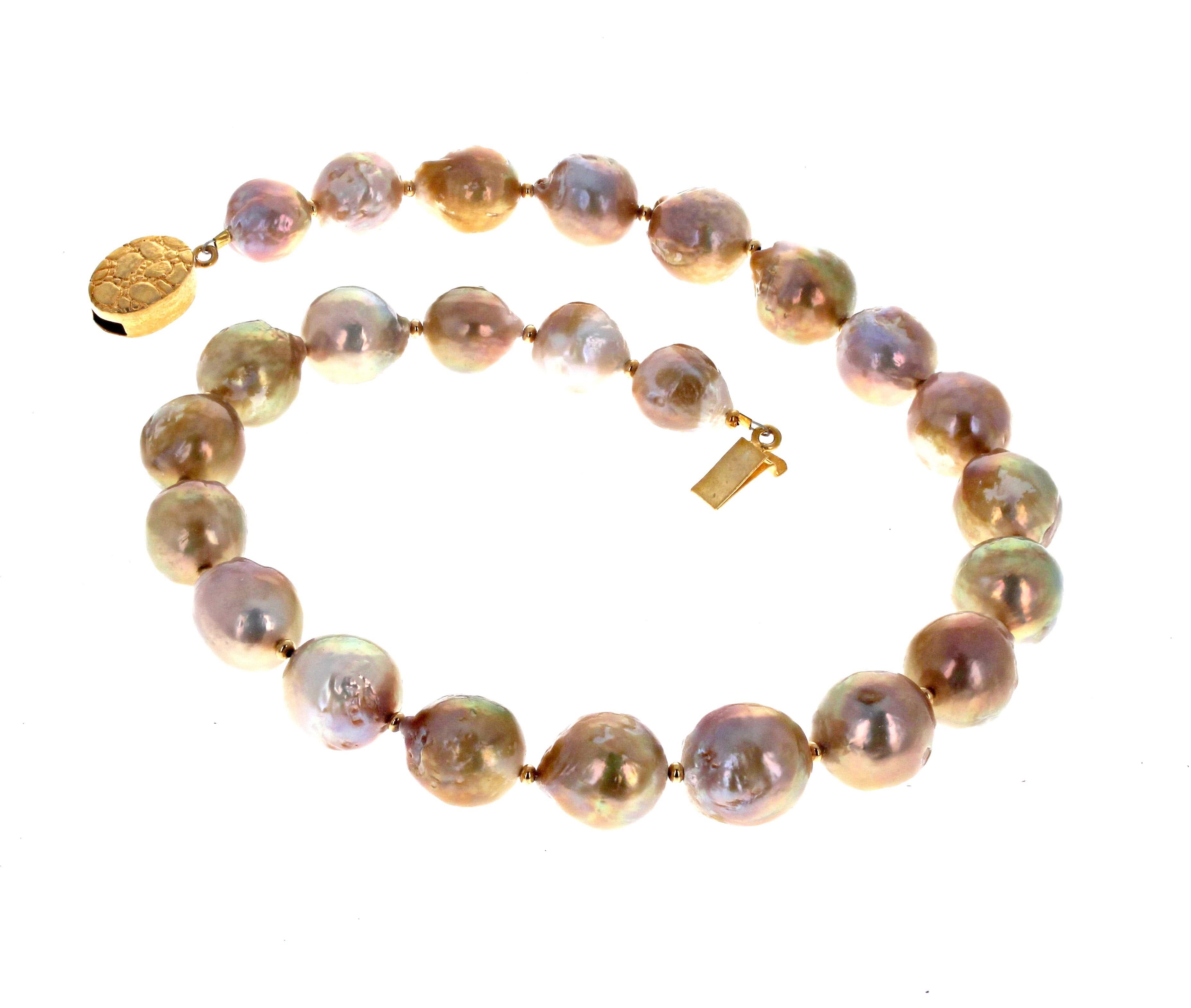 AJD Real Natural Goldy Color Ocean Pearls 19