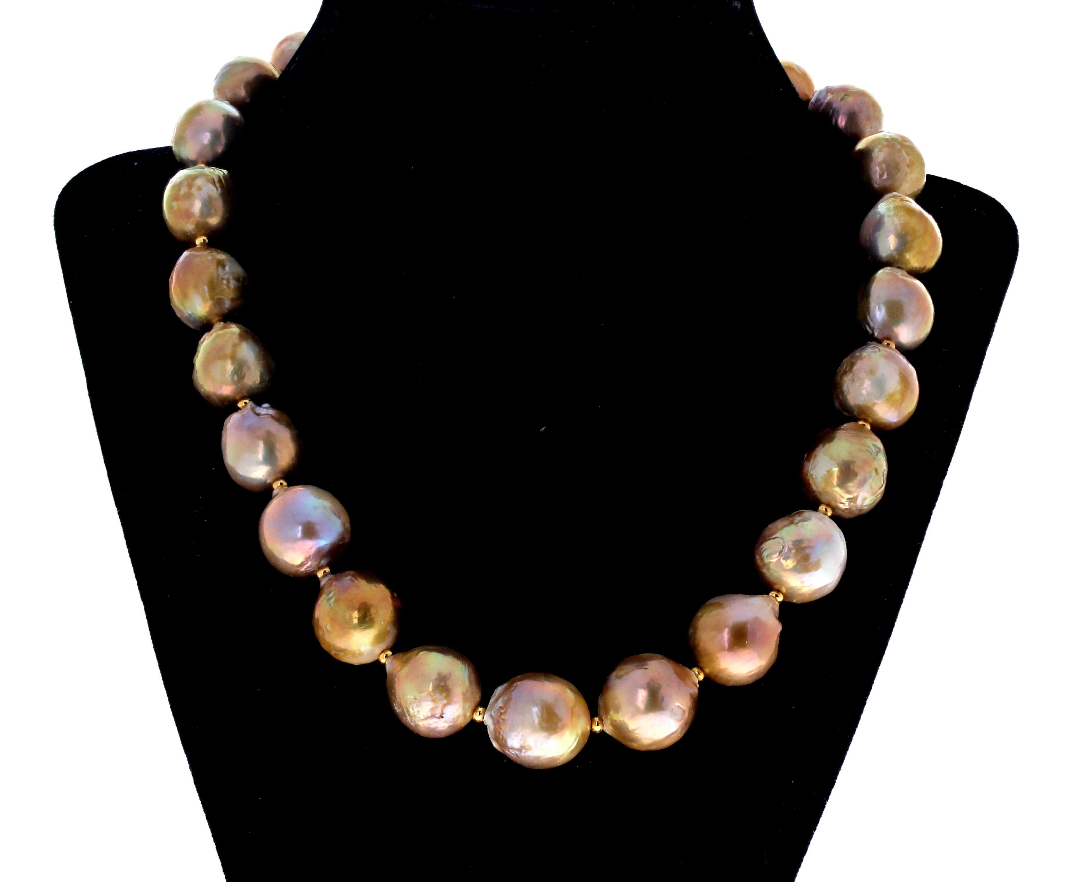 AJD Real Natural Goldy Color Ocean Pearls 19