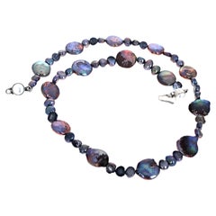 AJD Real Natural Intensely Multi-Colored Real Pearls 17" Necklace