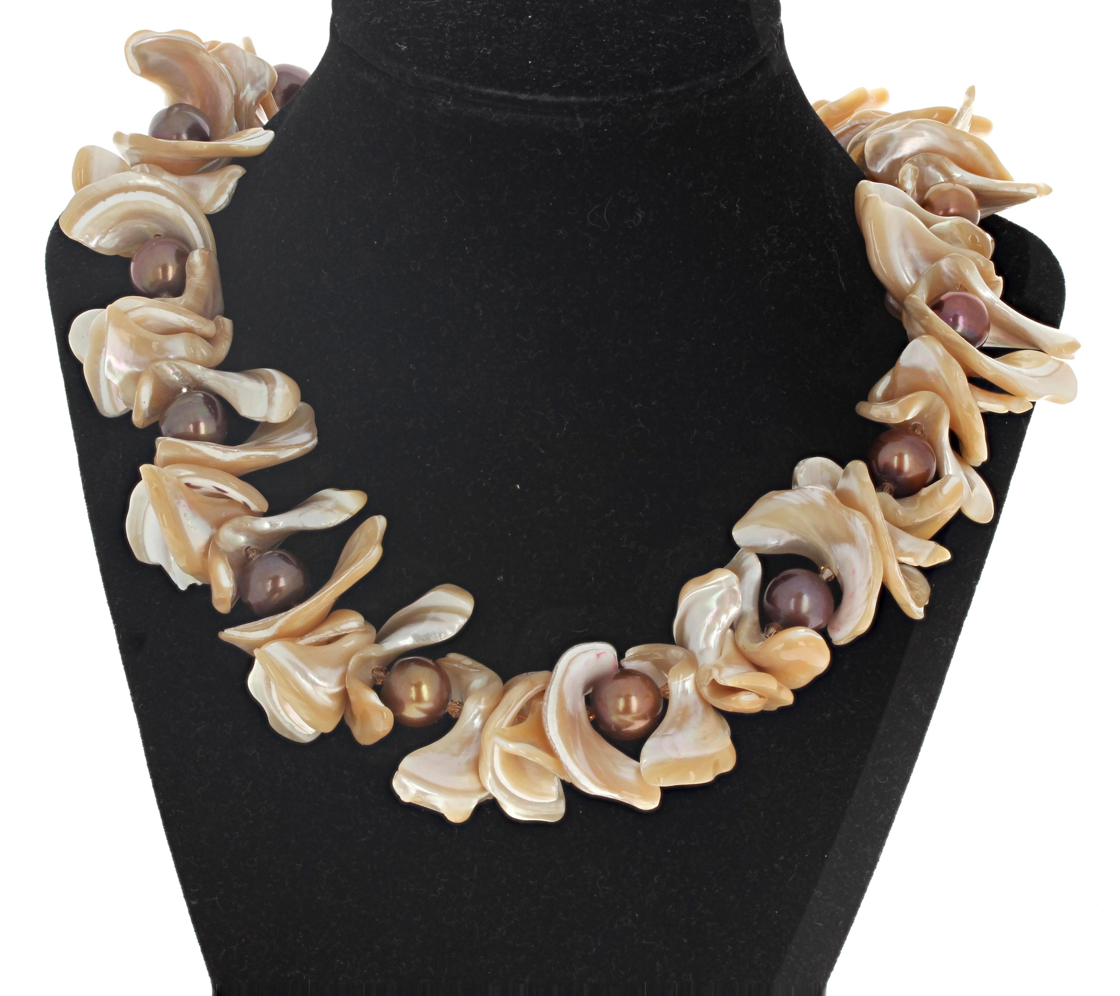 AJD Dramatic Real Natural Pearl Shell & Real Multi-Color Pearls 19