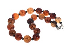 AJD Real Gorgeous Spider Web Agates 19" Necklace