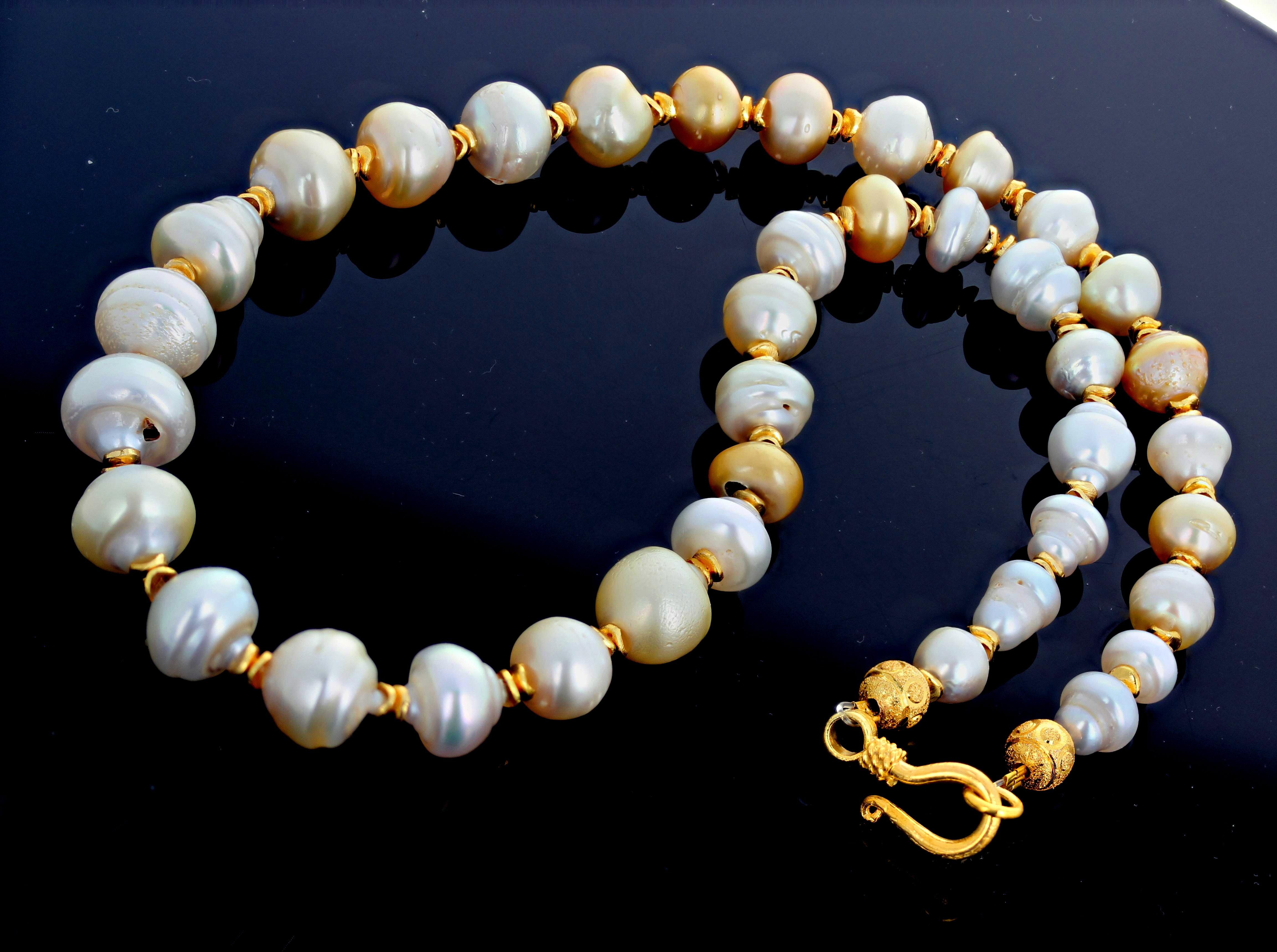 AJD Absolut prächtige echte Tahiti-Ocean-Perlen 21" Halskette