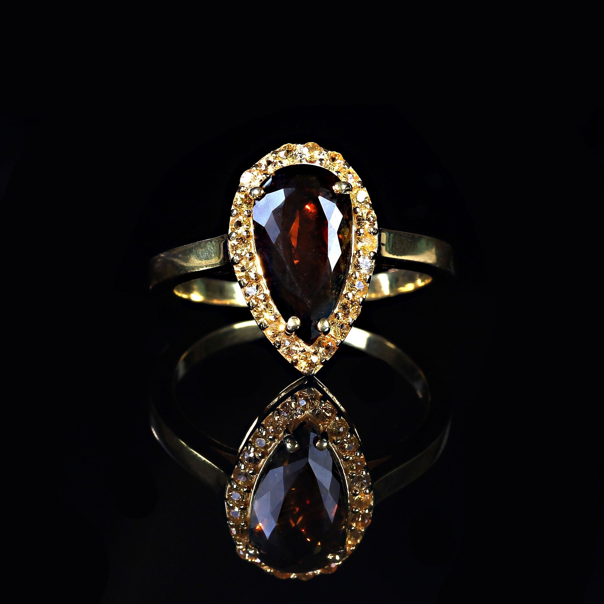 Women's or Men's AJD Ring of Rare Andalusite and Sapphire in Custom setting of Gold over Sterling For Sale