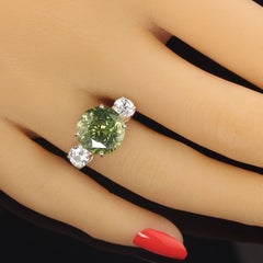 AJD Sophisticated 'Big Deal' Green and White Zircon Cocktail Ring