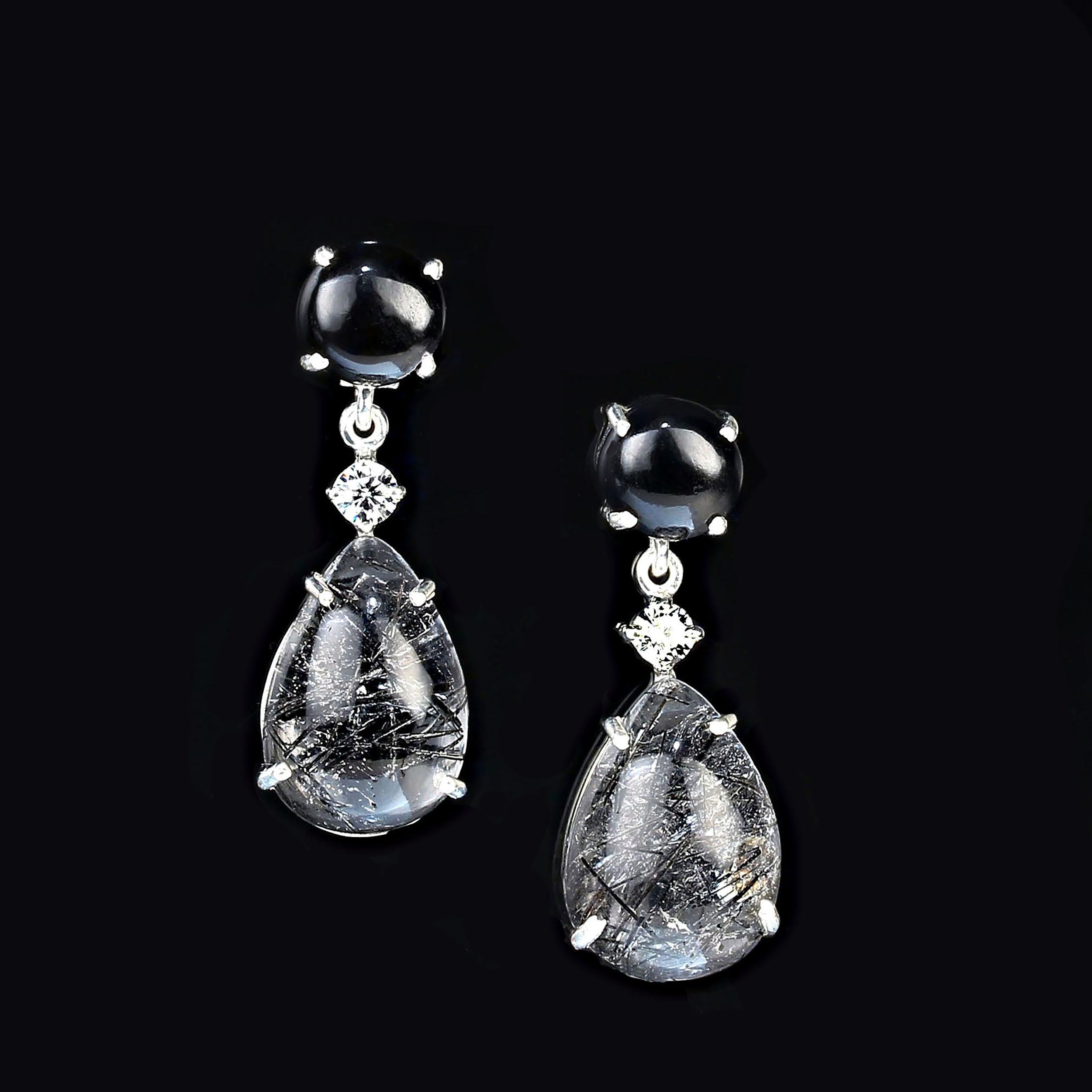 AJD Sophisticated Black and White Earrings For Sale 2