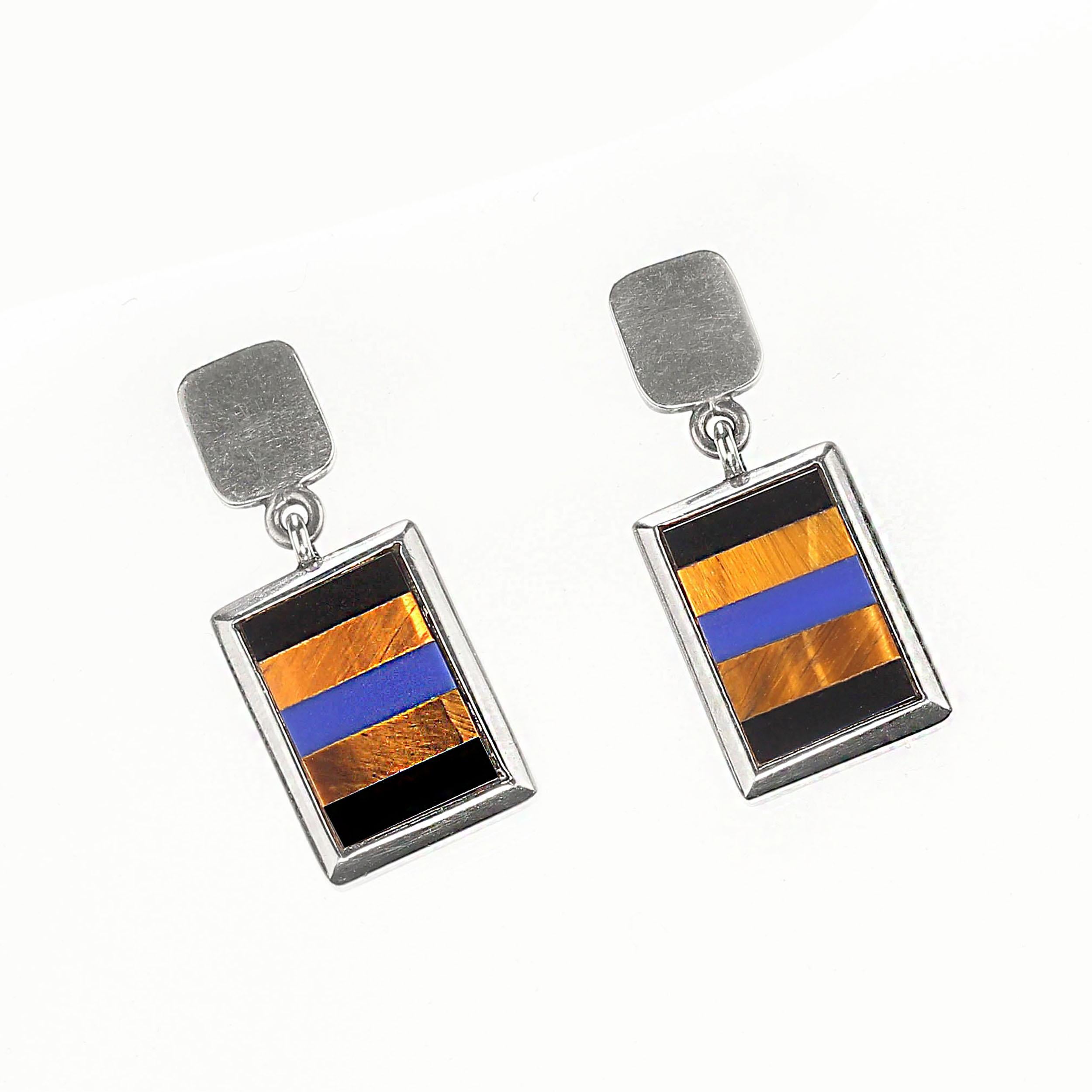Uncut AJD Southwest Style Sterling Silver Dangle Earrings For Sale