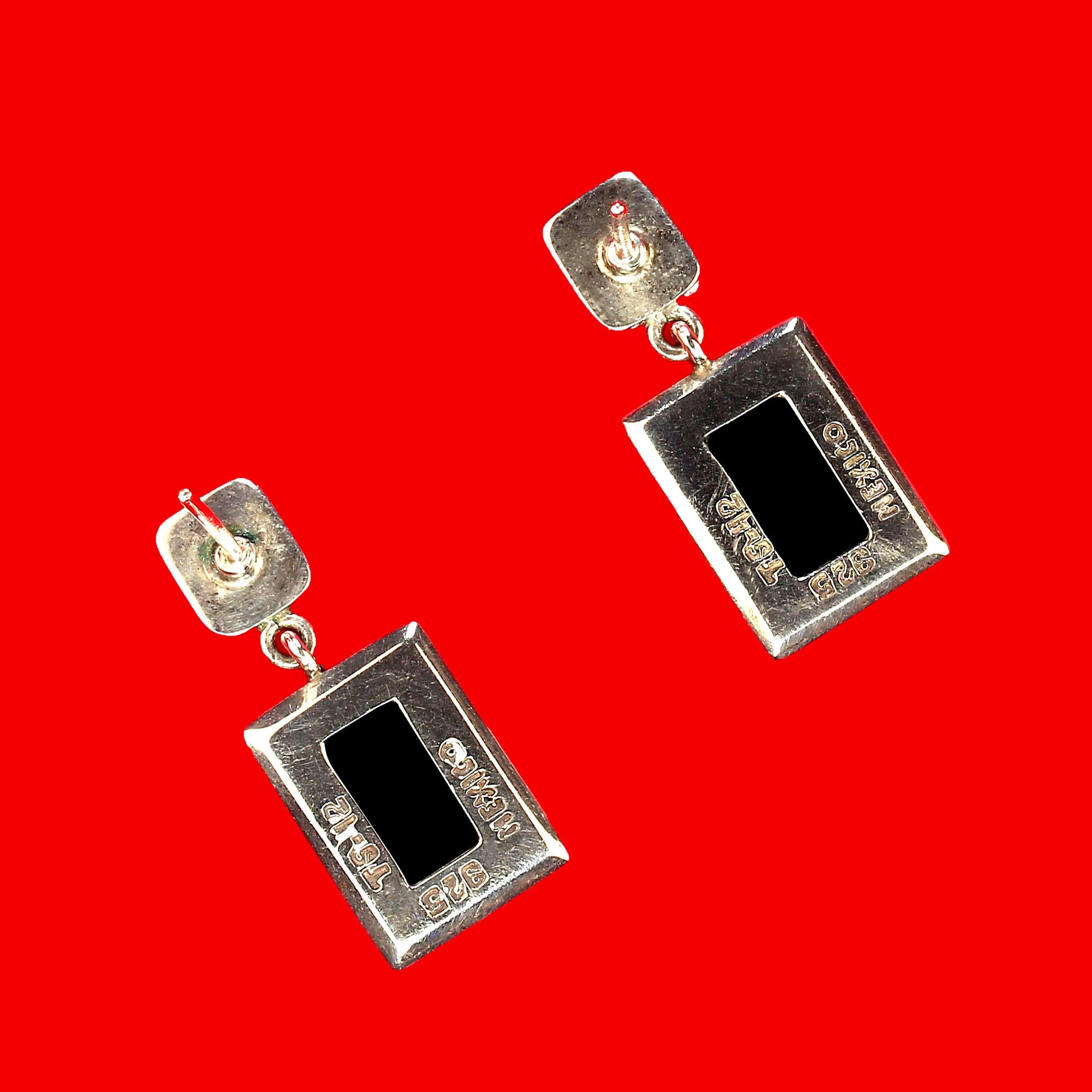 AJD Southwest Style Sterling Silver Dangle Earrings For Sale 1