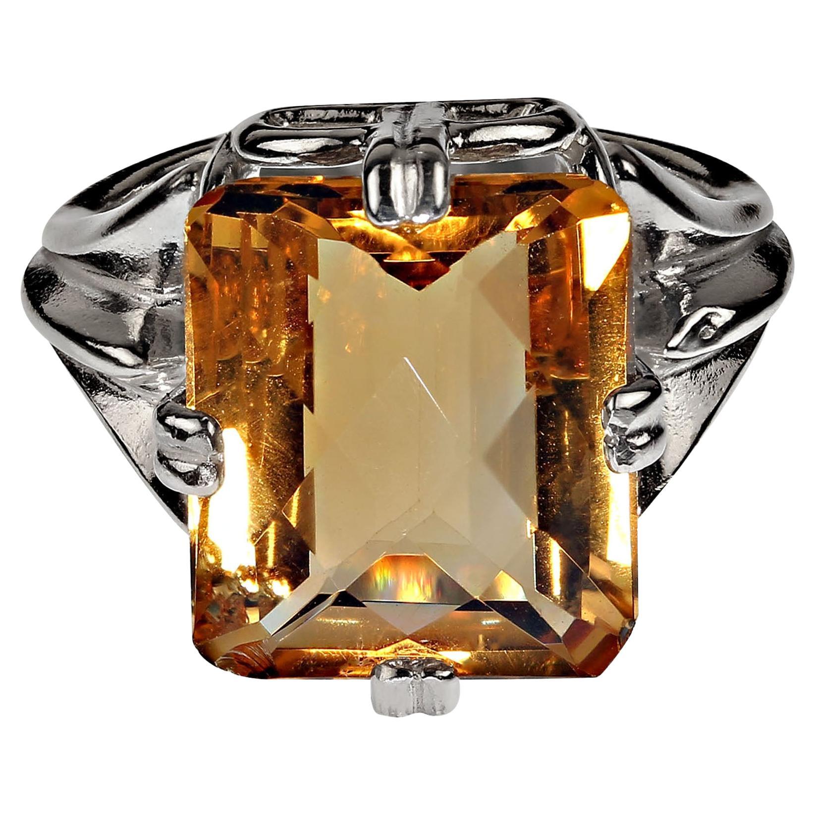 AJD Sparkling  Brazilian Citrine in Sterling Silver Ring     Great Gift!