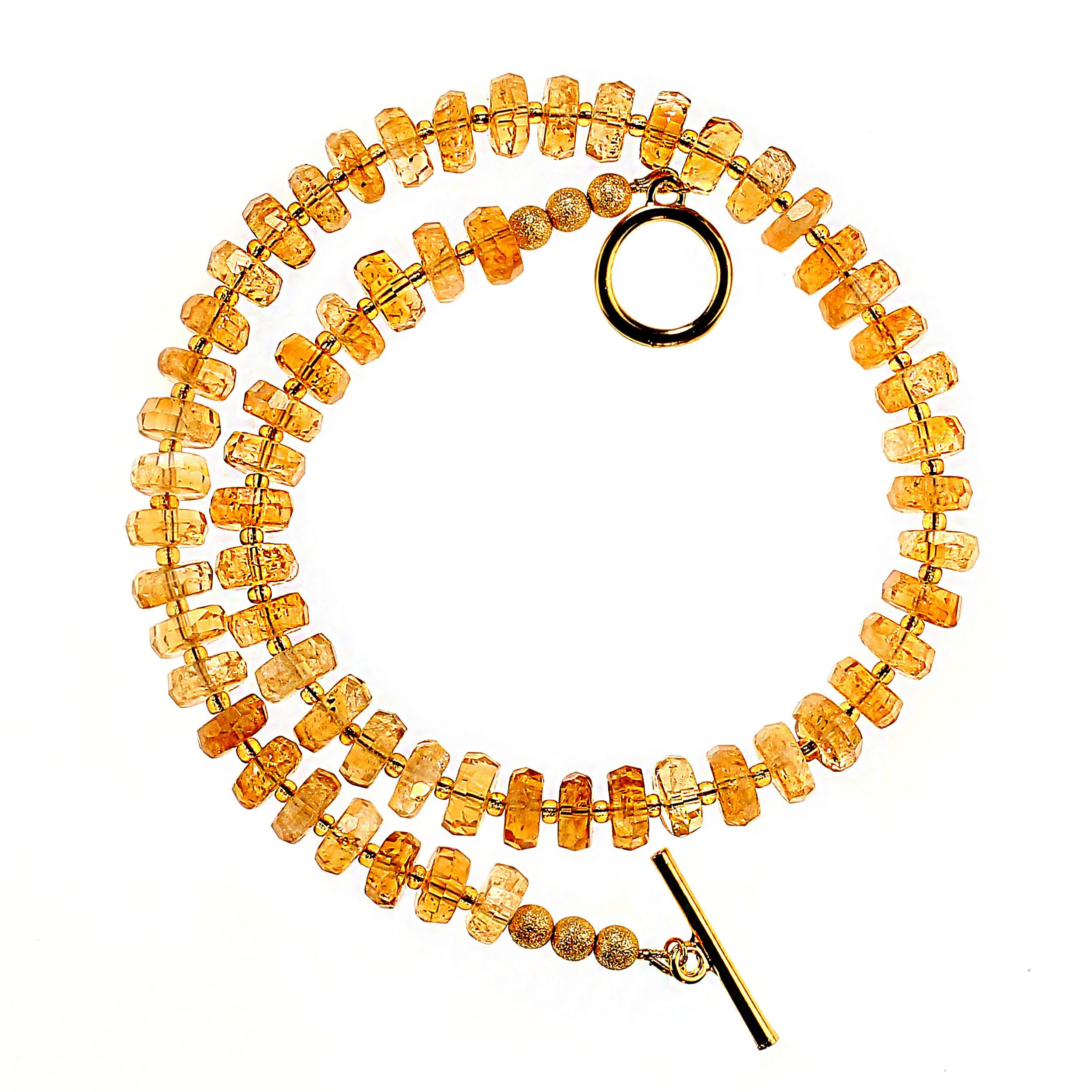 AJD funkelnde goldene 18 Zoll Citrin-Halskette mit Citrin im Angebot 1