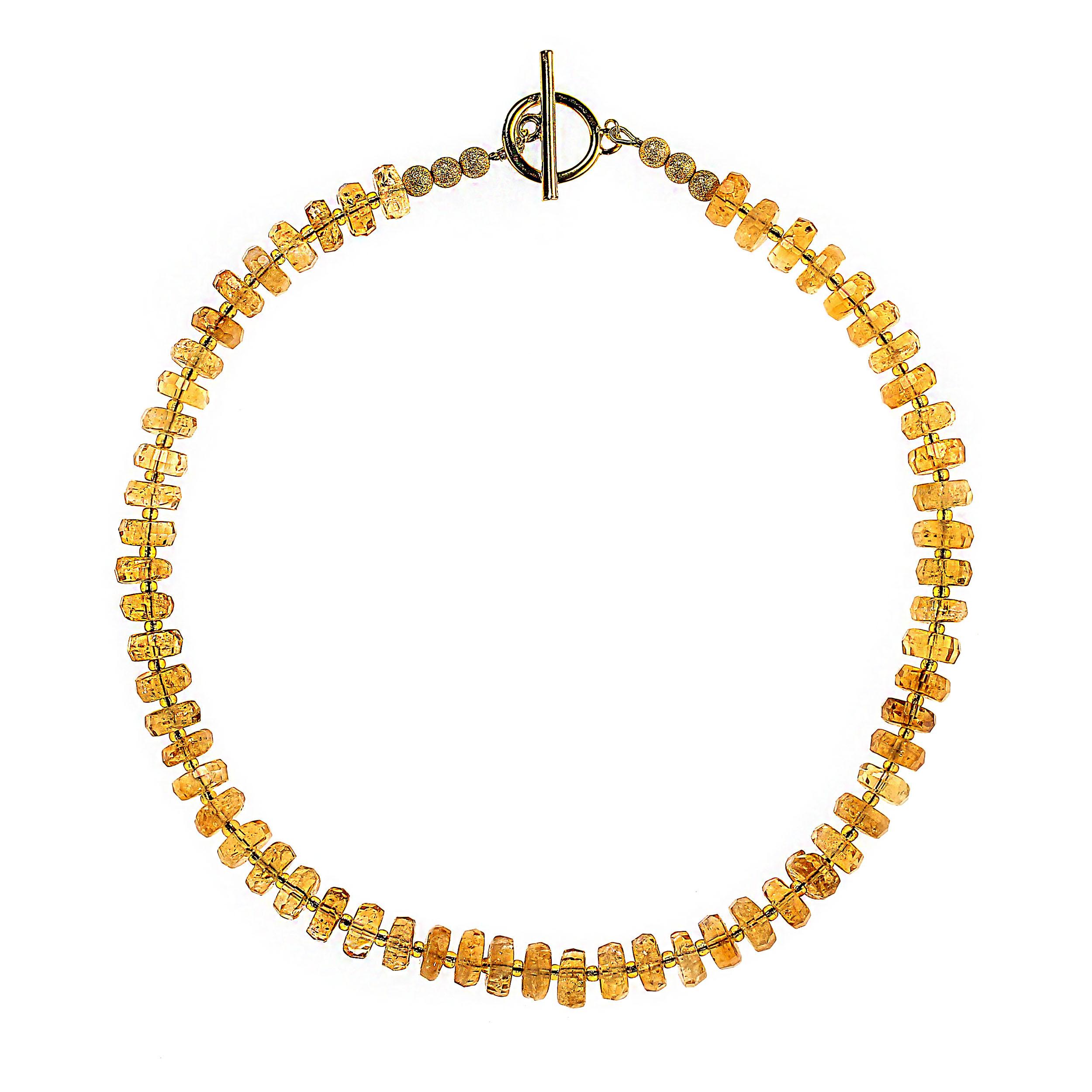 AJD funkelnde goldene 18 Zoll Citrin-Halskette mit Citrin im Angebot 2