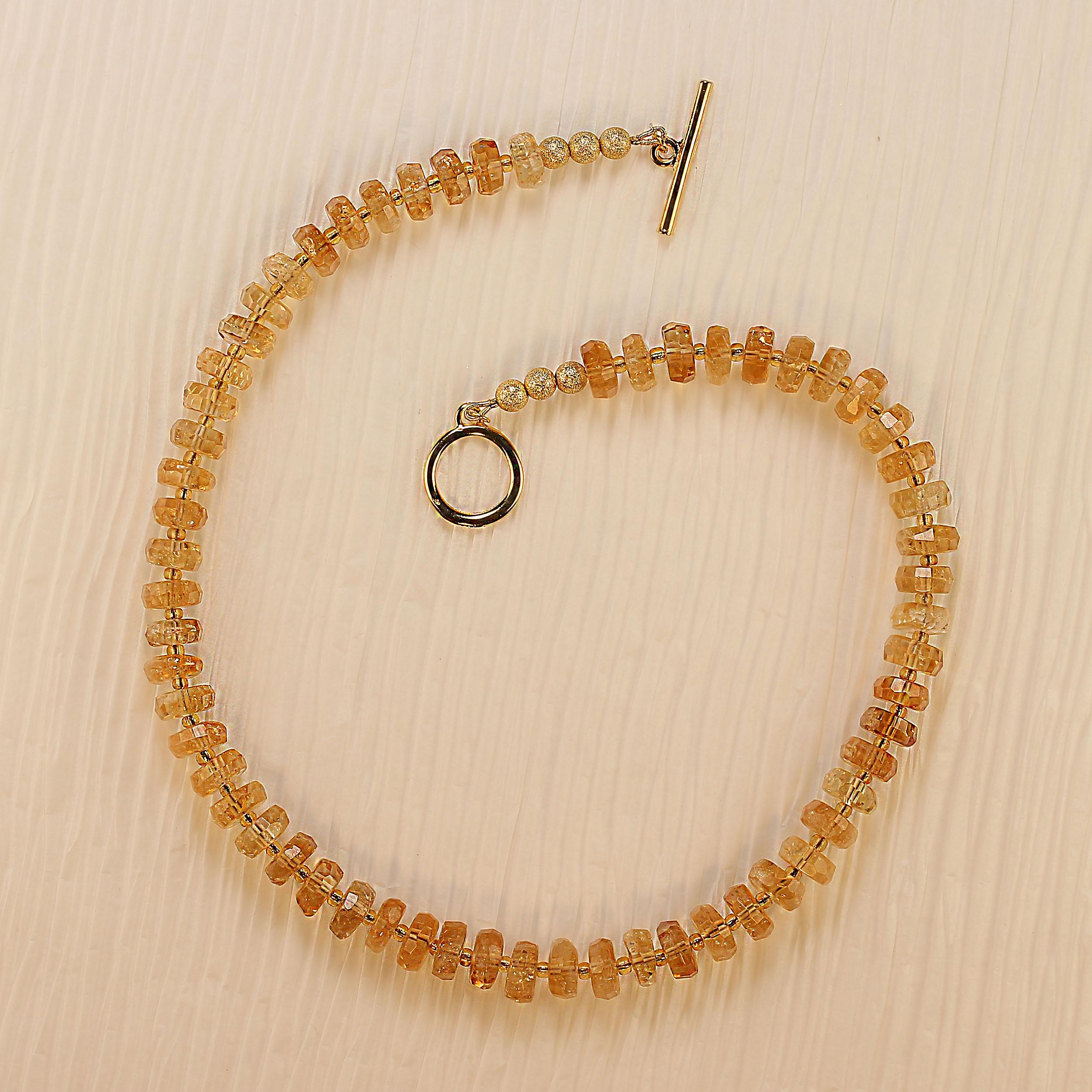 AJD funkelnde goldene 18 Zoll Citrin-Halskette mit Citrin im Angebot 3