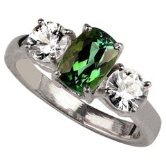 AJD Sparkling Oval Green Tourmaline accented with Scintillating real Zircons
