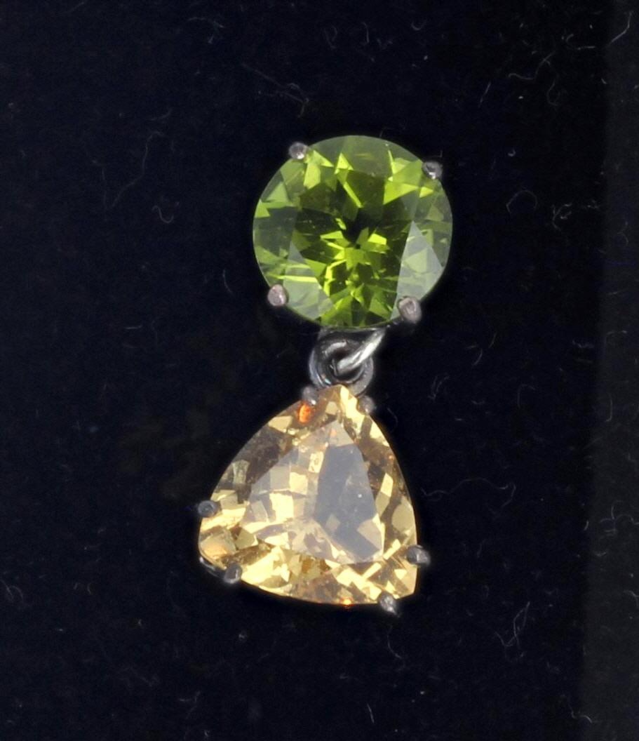 AJD Sparkling Peridot and Brilliant Yellow Beryl Stud EARRINGS For Sale