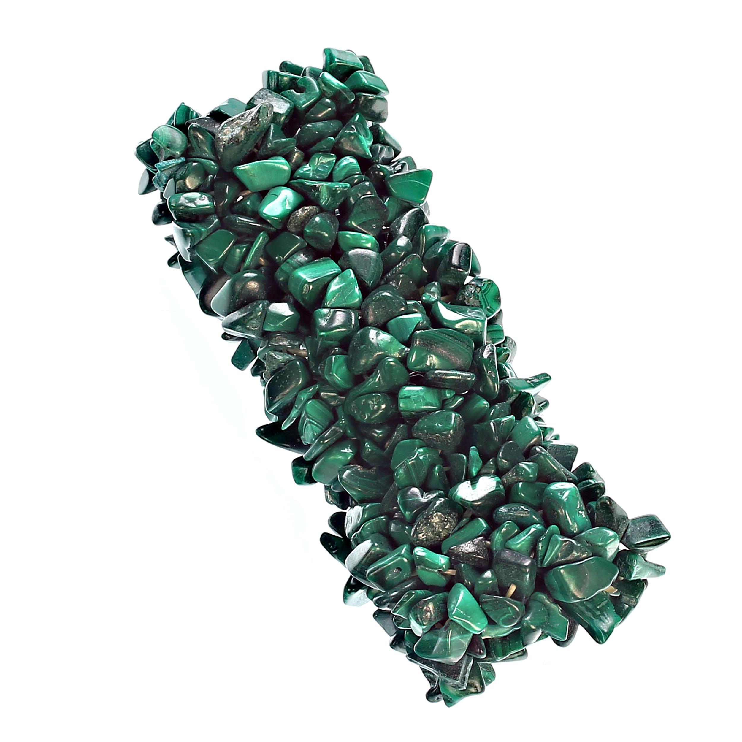 Statement-Armband aus grünem Malachit von AJD (Perle) im Angebot