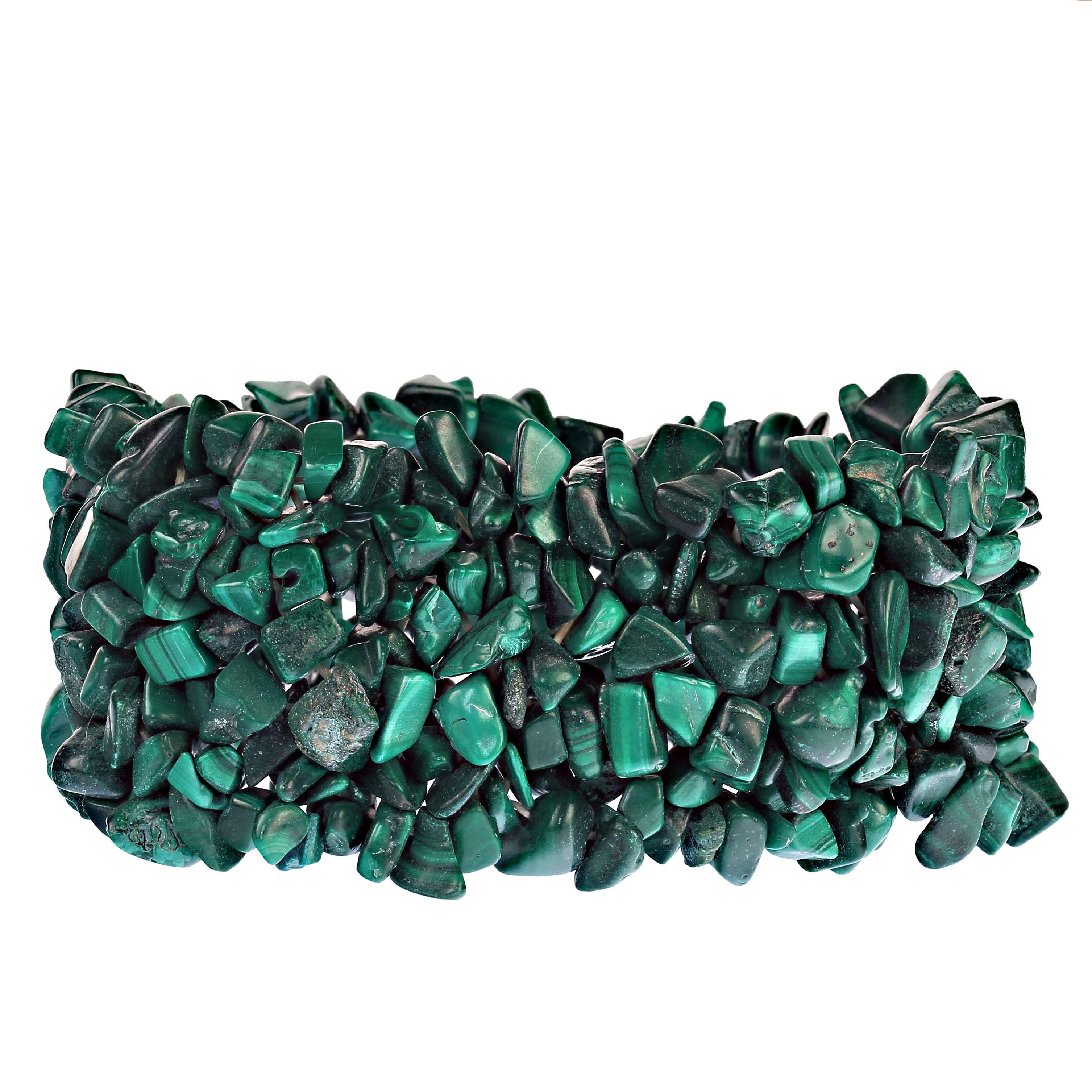 Pulsera de malaquita verde AJD Statement en venta 3