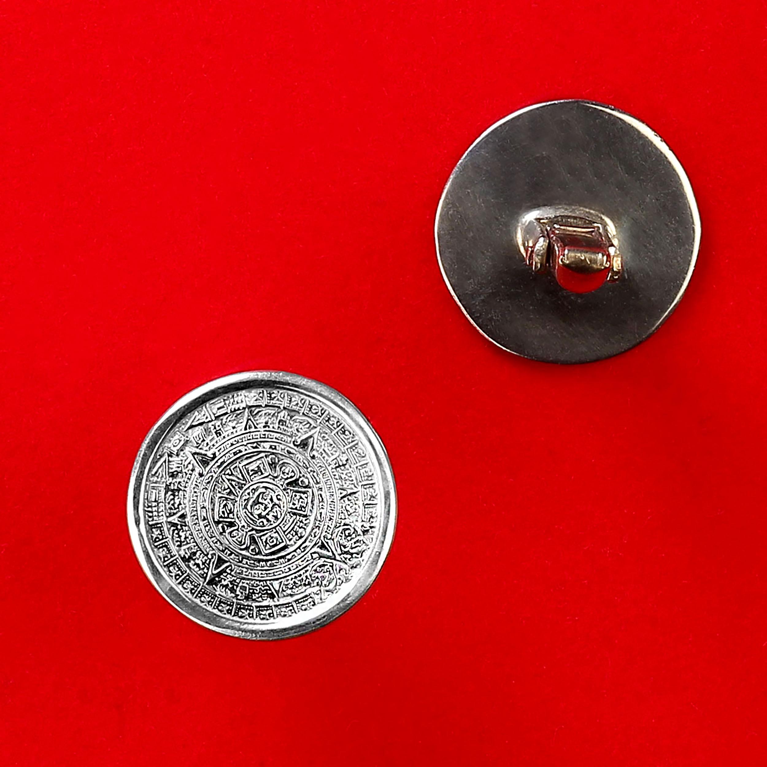 AJD Sterling Silver Cufflinks Mayan Calendar For Sale 2