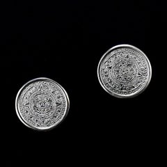 AJD Sterling Silver Cufflinks Mayan Calendar