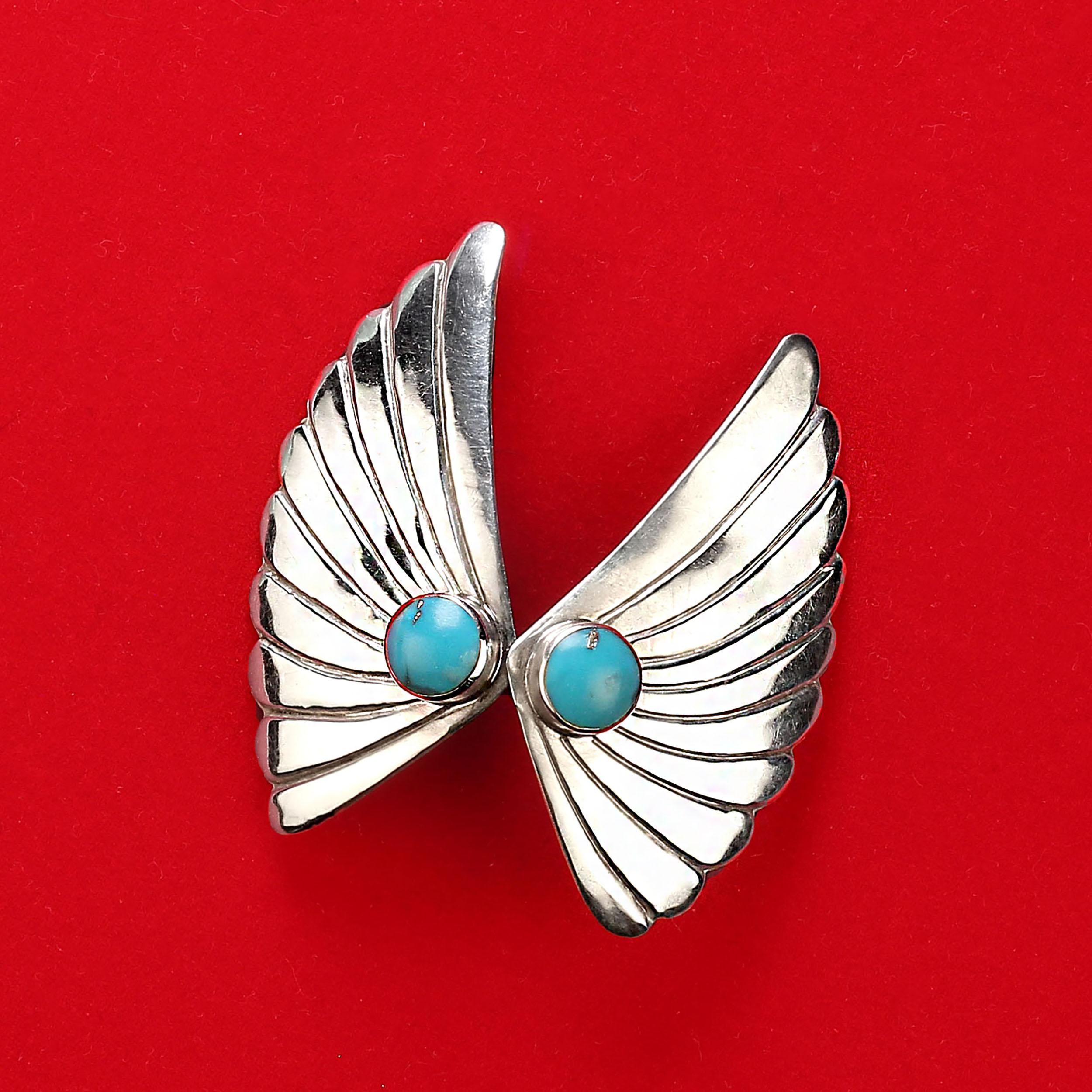 Pendientes artesanales de plata de ley AJD en forma de abanico estilo suroeste Artesano en venta