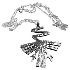 AJD Sterling Silver NAZCA Line Hummingbird Pendant