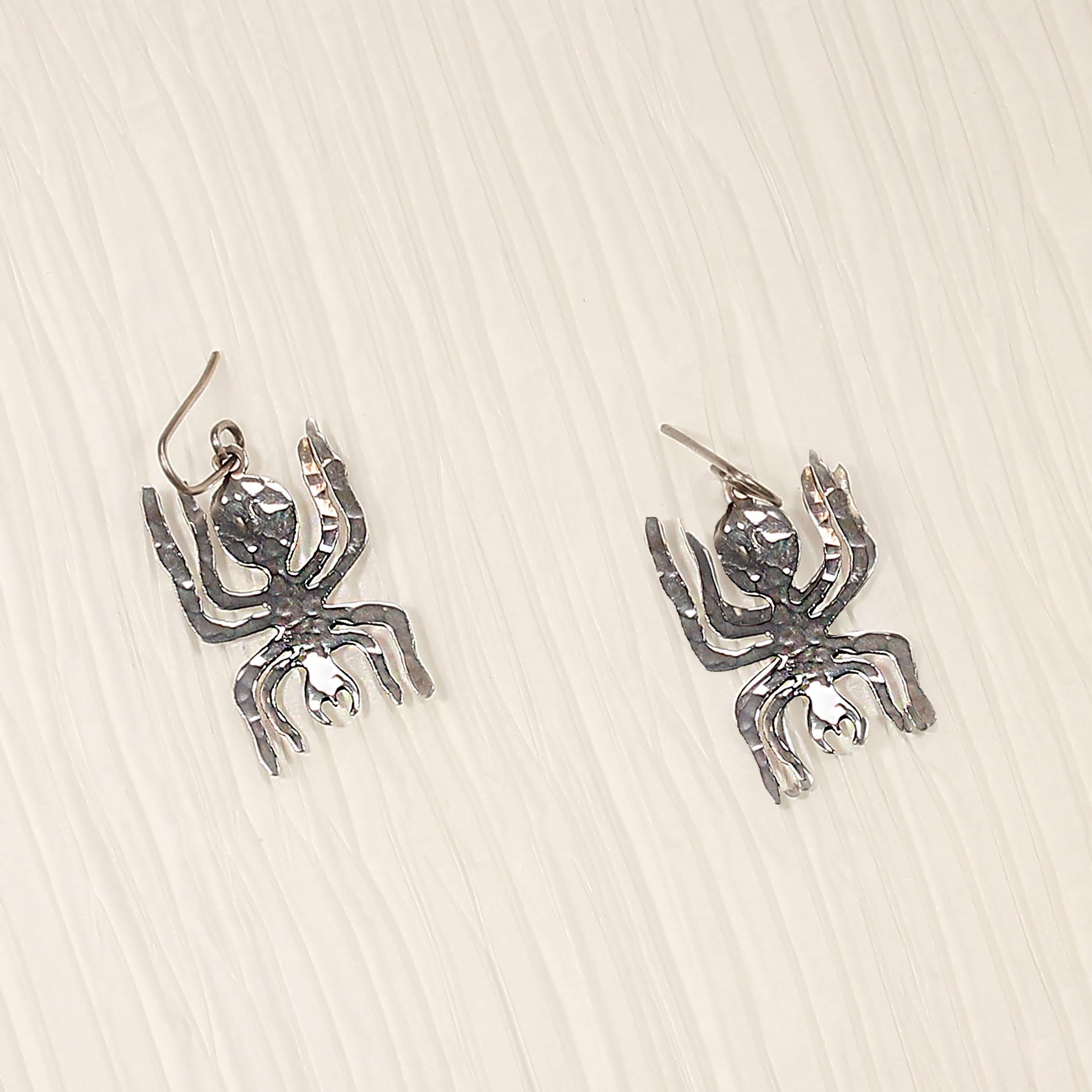 AJD Sterling Silver NAZCA Line Spider Earrings For Sale 2
