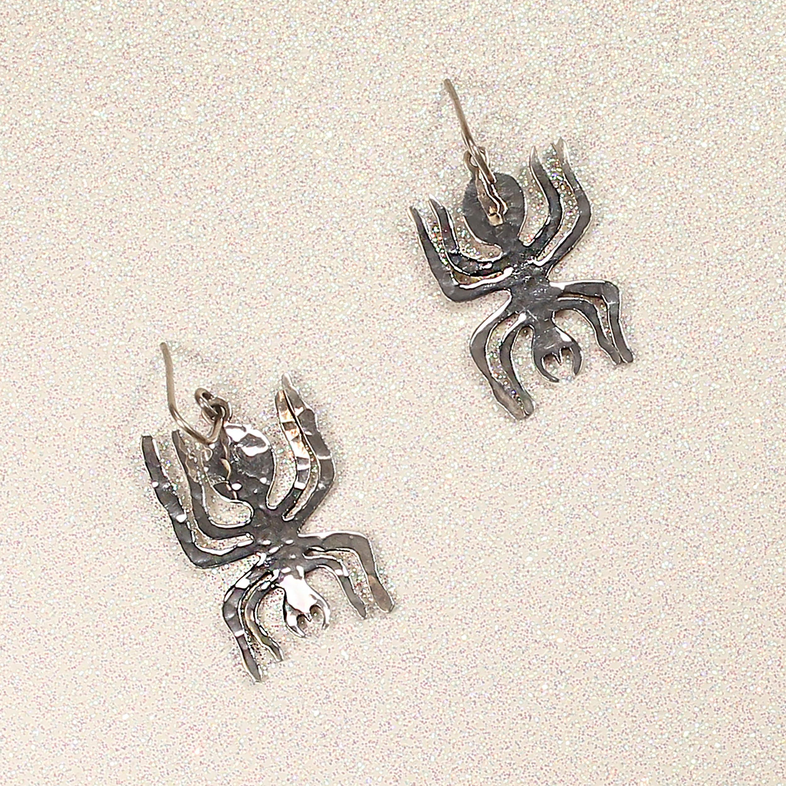 AJD Sterling Silver NAZCA Line Spider Earrings For Sale 3