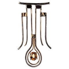 Used AJD Sterling Silver Pendant with Citrine and Golden Accents