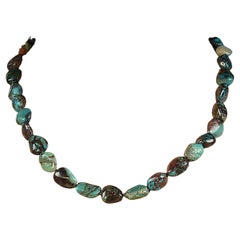 AJD Stunning 20 Inch African Azurite Freeform Nuggets with Sterling Silver
