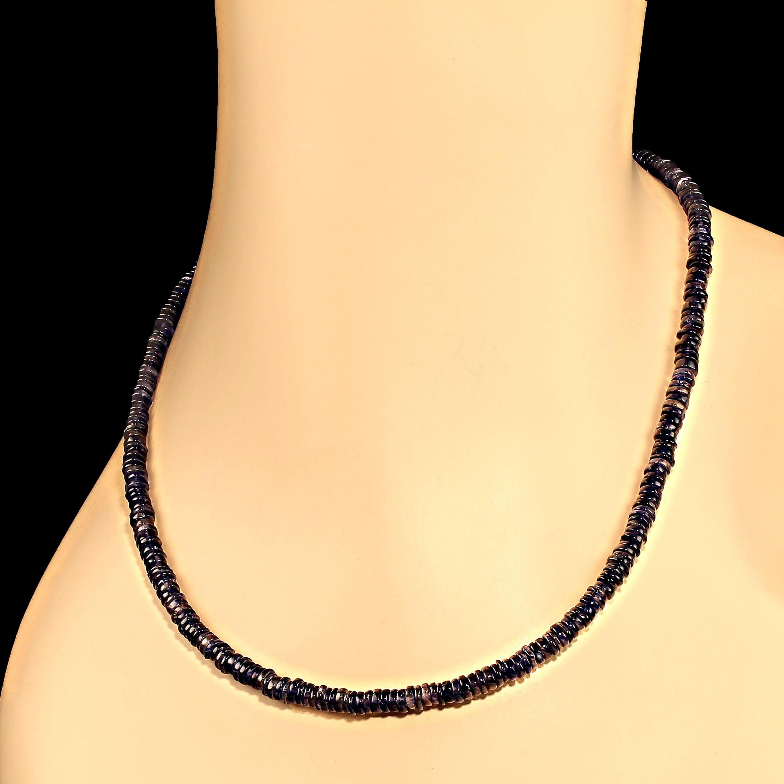 Bead AJD Stunning Blue Iolite 18 Inch Necklace For Sale