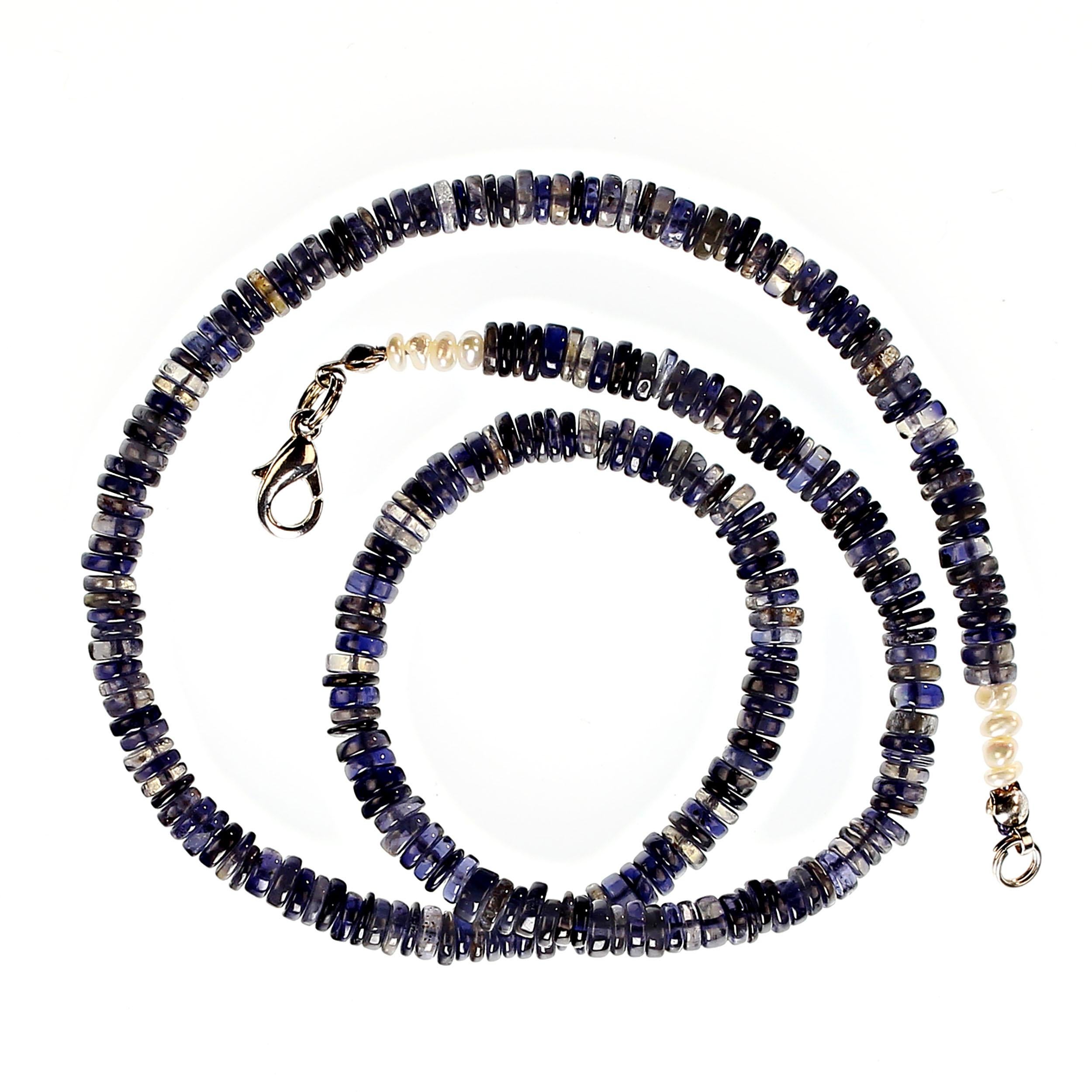 AJD Stunning Blue Iolite 18 Inch Necklace In New Condition For Sale In Raleigh, NC