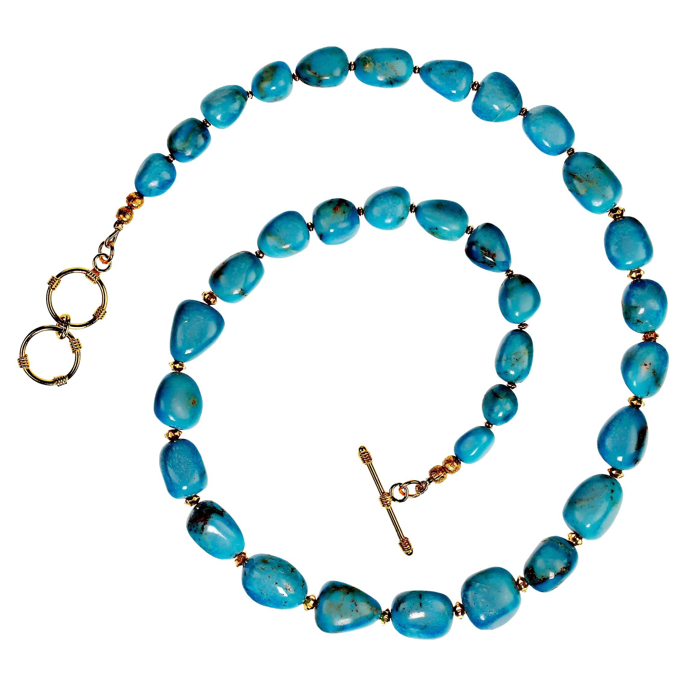 Bead AJD Stunning Sleeping Beauty Turquoise Nugget Necklace