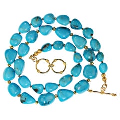 AJD Stunning Sleeping Beauty Turquoise Nugget Necklace