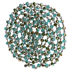 AJD Collier de perles de cristal Teal / Bronzy  Excellent cadeau !